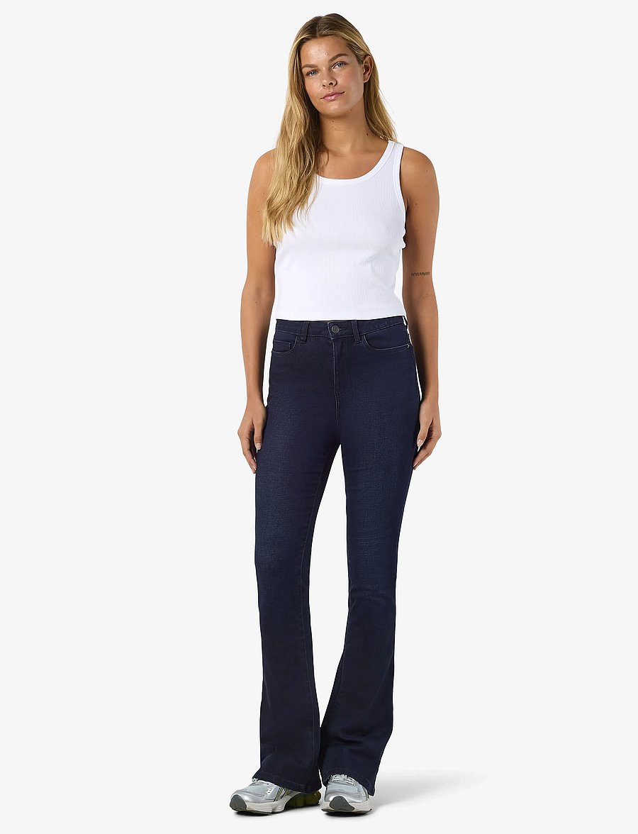 NOISY MAY - NMSALLIE HW SK FLARED VI241DB NOOS - schlaghosen - dark blue denim - 3