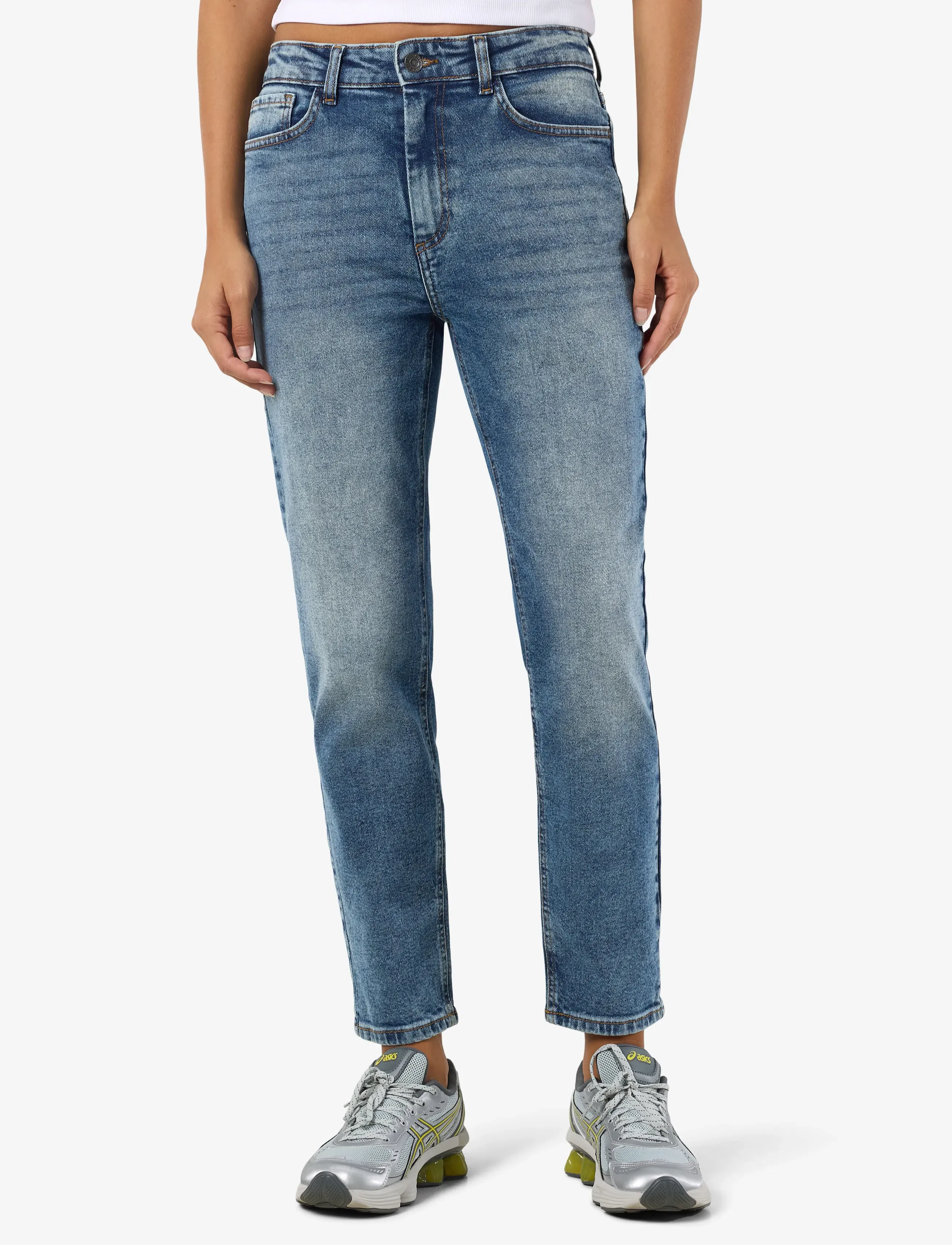 NOISY MAY Nmmoni Hw Straght Ank Jeans Az221Db Noos, 29 x 34, Blue, Jeans > Lige-Almindelige, Dame