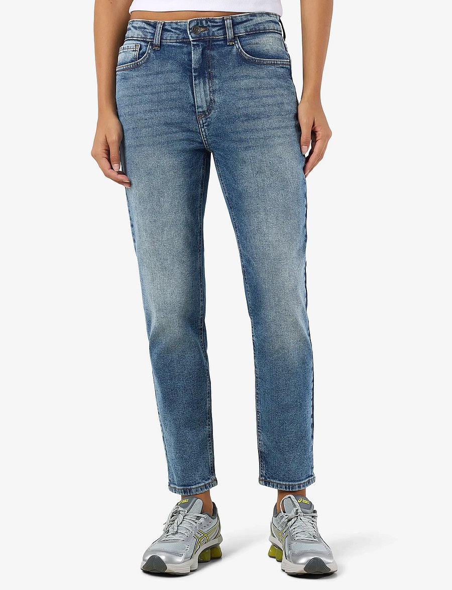 NOISY MAY - NMMONI HW STRAGHT ANK JEANS AZ221DB NOOS - straight jeans - dark blue denim - 0