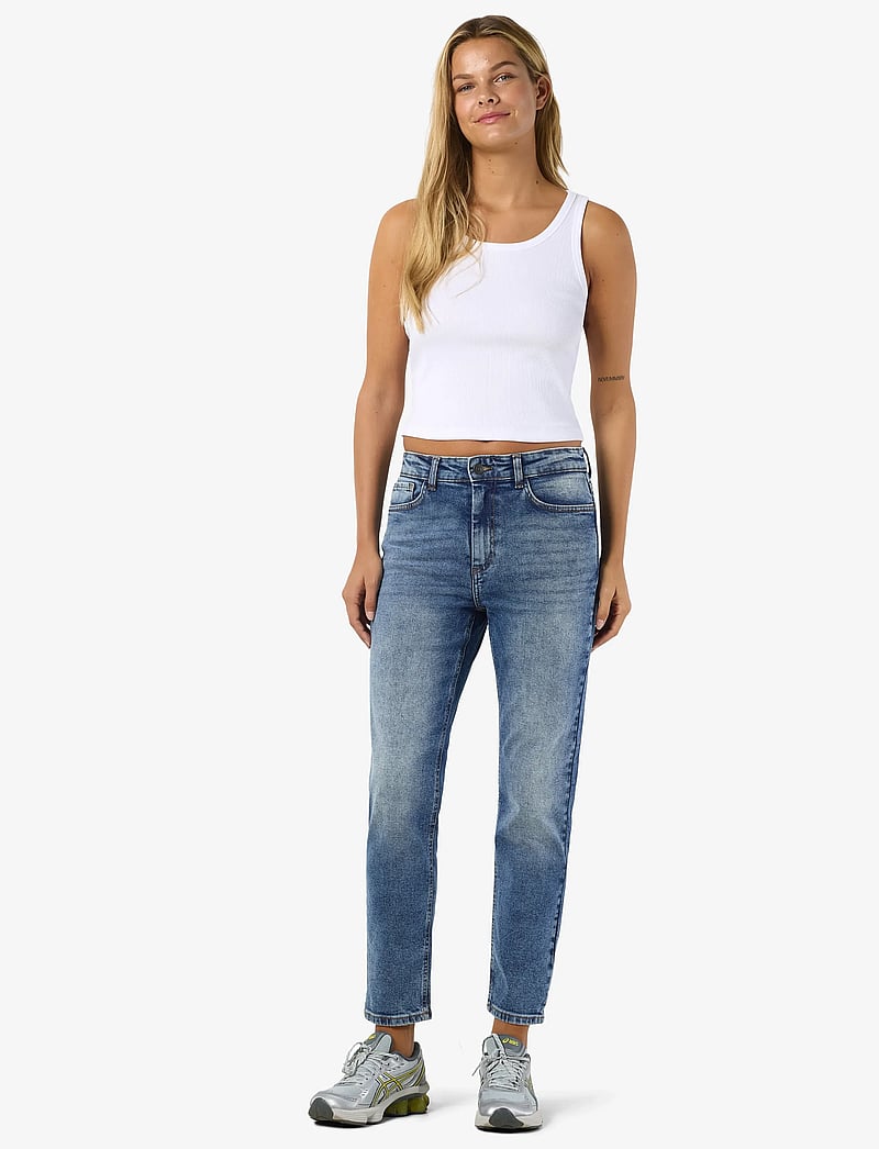 NOISY MAY - NMMONI HW STRAGHT ANK JEANS AZ221DB NOOS - proste dżinsy - dark blue denim - 3
