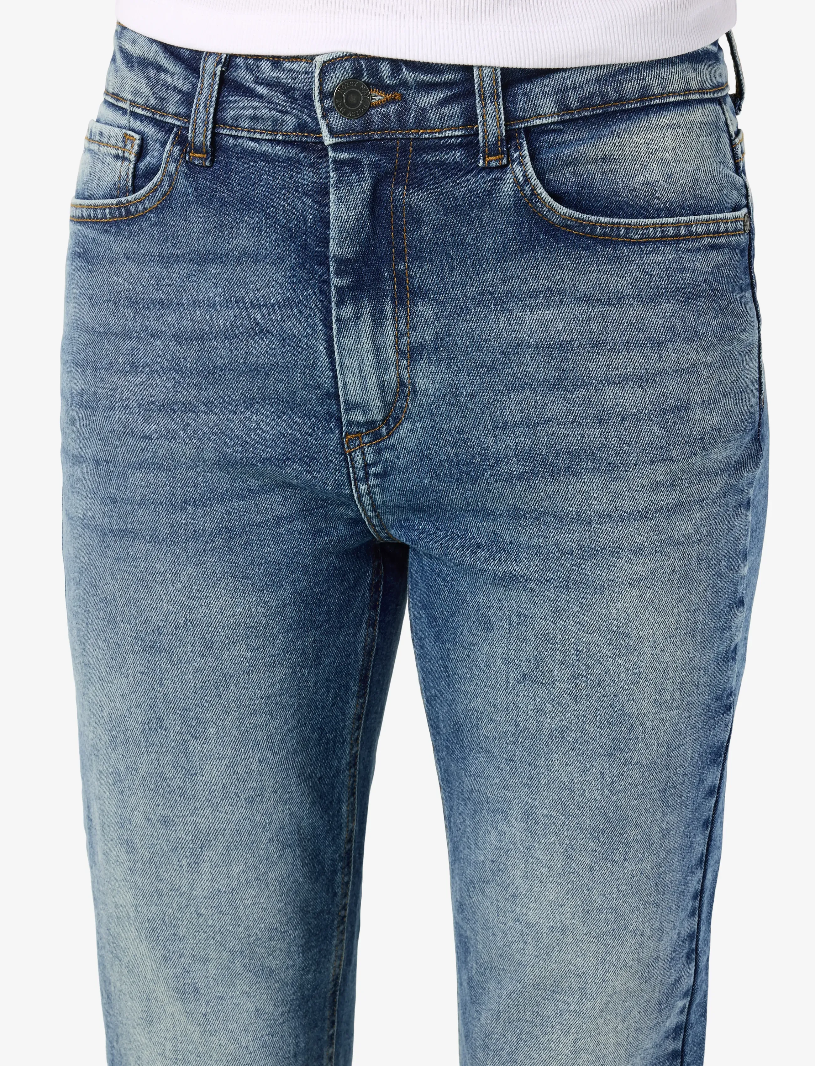 NOISY MAY - NMMONI HW STRAGHT ANK JEANS AZ221DB NOOS - straight jeans - dark blue denim - 5