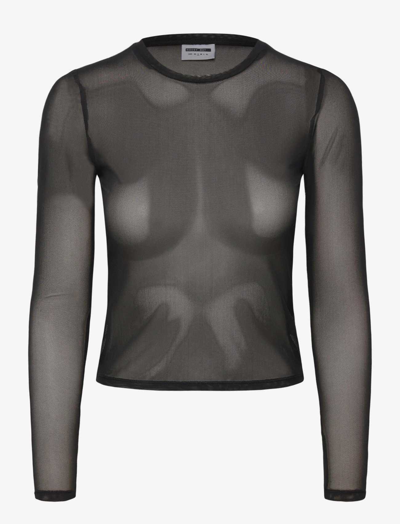 NOISY MAY - NMJUDITH L/S MESH TOP BG NOOS - langärmlige blusen - black - 1