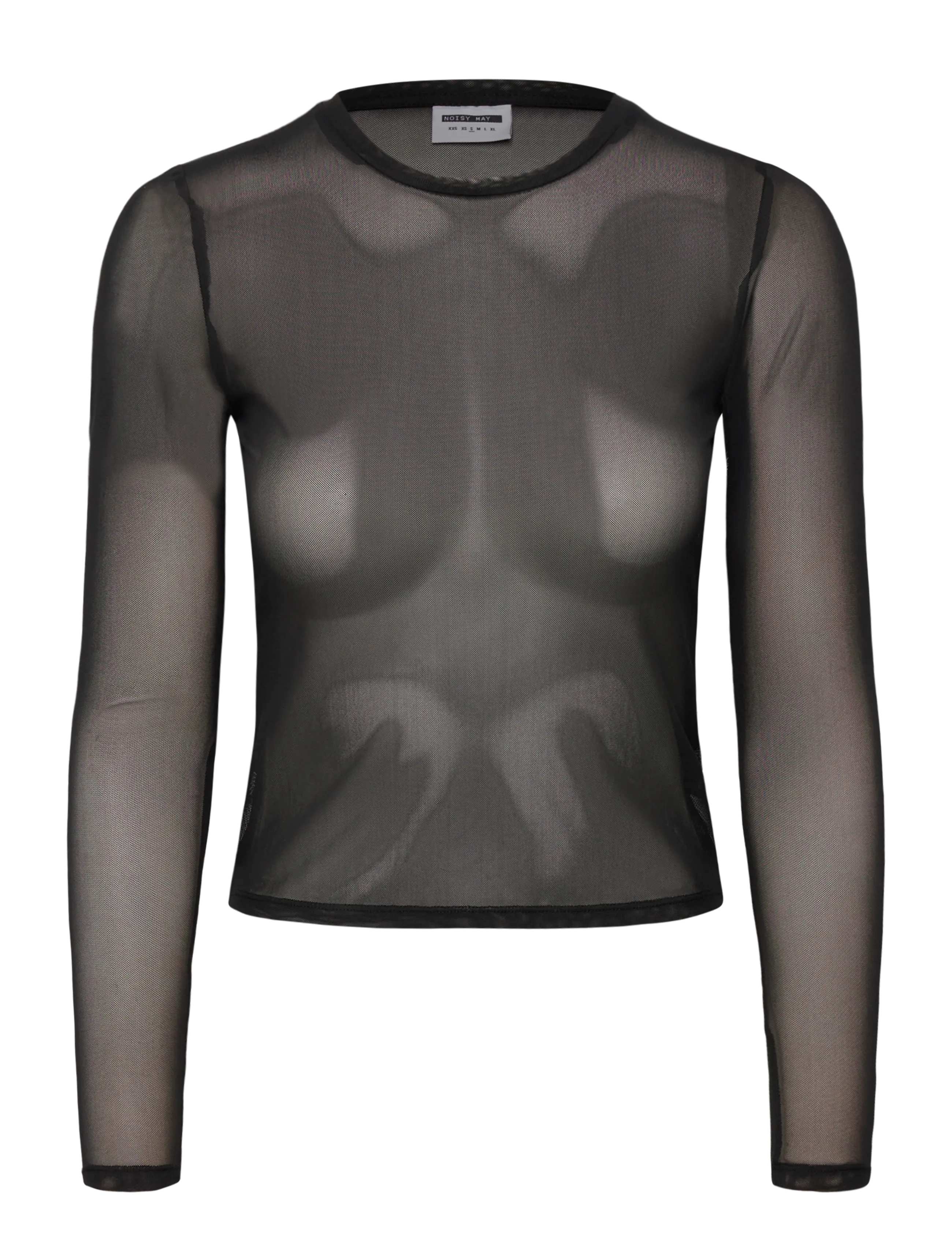 NOISY MAY NMJUDITH L/S MESH TOP BG NOOS - Officewear - BLACK / black