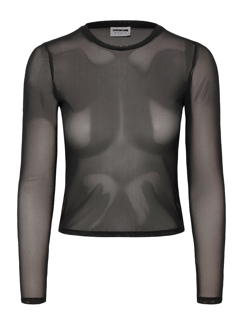 NOISY MAY - NMJUDITH L/S MESH TOP BG NOOS - langärmlige blusen - black - 1