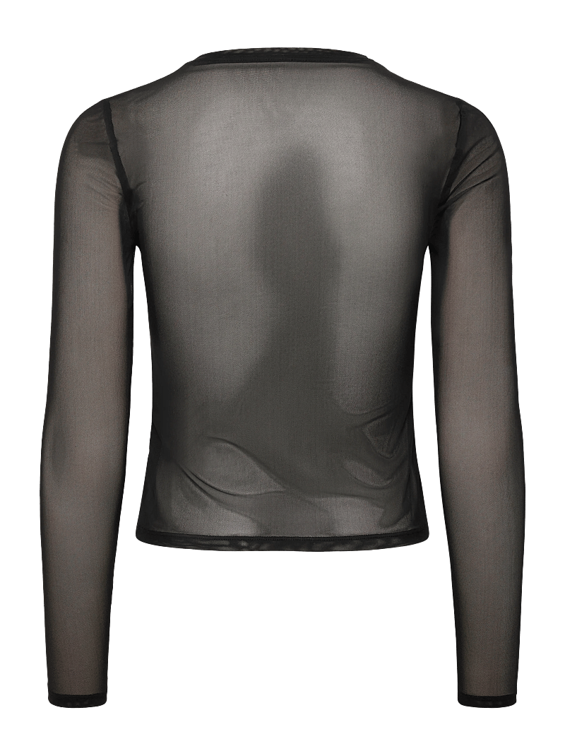 NOISY MAY - NMJUDITH L/S MESH TOP BG NOOS - langärmlige blusen - black - 2