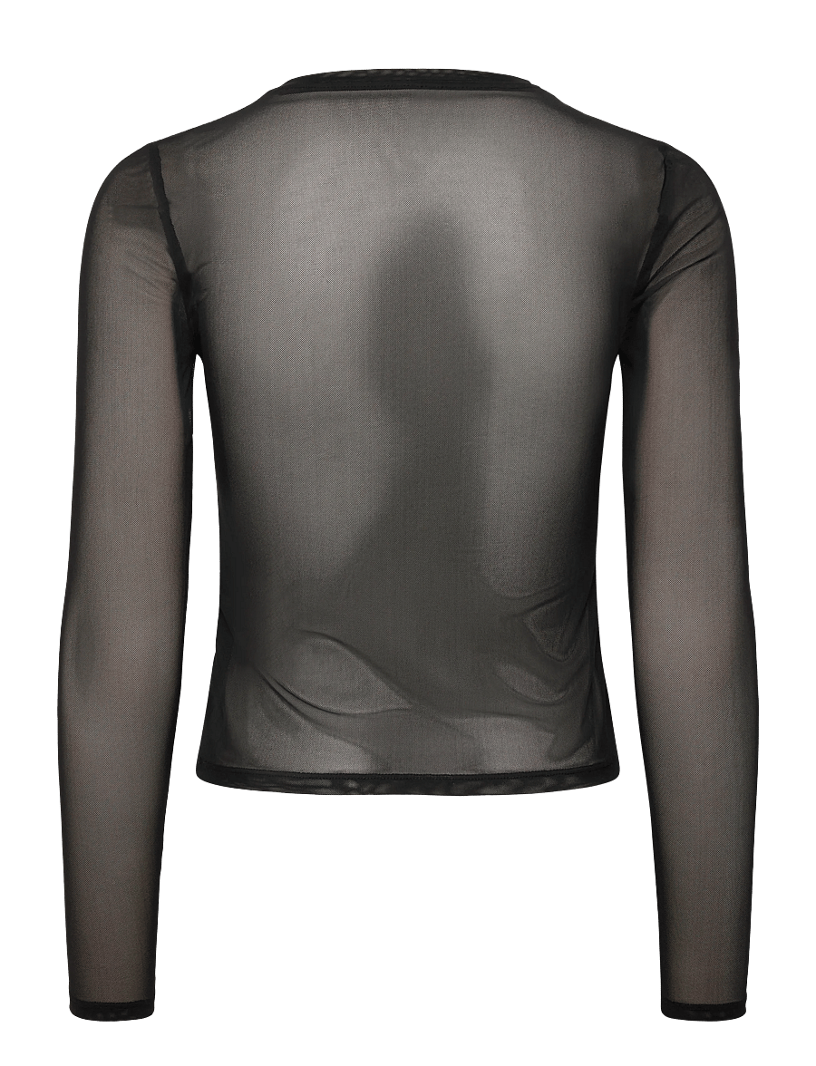 NOISY MAY - NMJUDITH L/S MESH TOP BG NOOS - langærmede bluser - black - 2