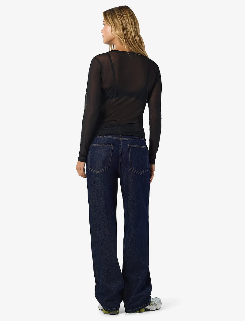 NOISY MAY - NMJUDITH L/S MESH TOP BG NOOS - langärmlige blusen - black - 4