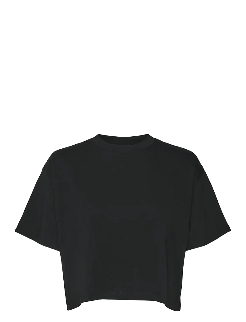 NOISY MAY - NMALENA S/S O-NECK SEMICROP TOP FWD NOOS - nabapluusid - black - 1