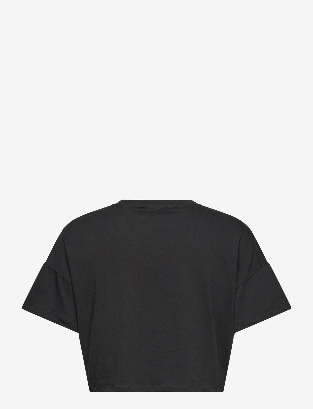 NOISY MAY - NMALENA S/S O-NECK SEMICROP TOP FWD NOOS - nabapluusid - black - 2