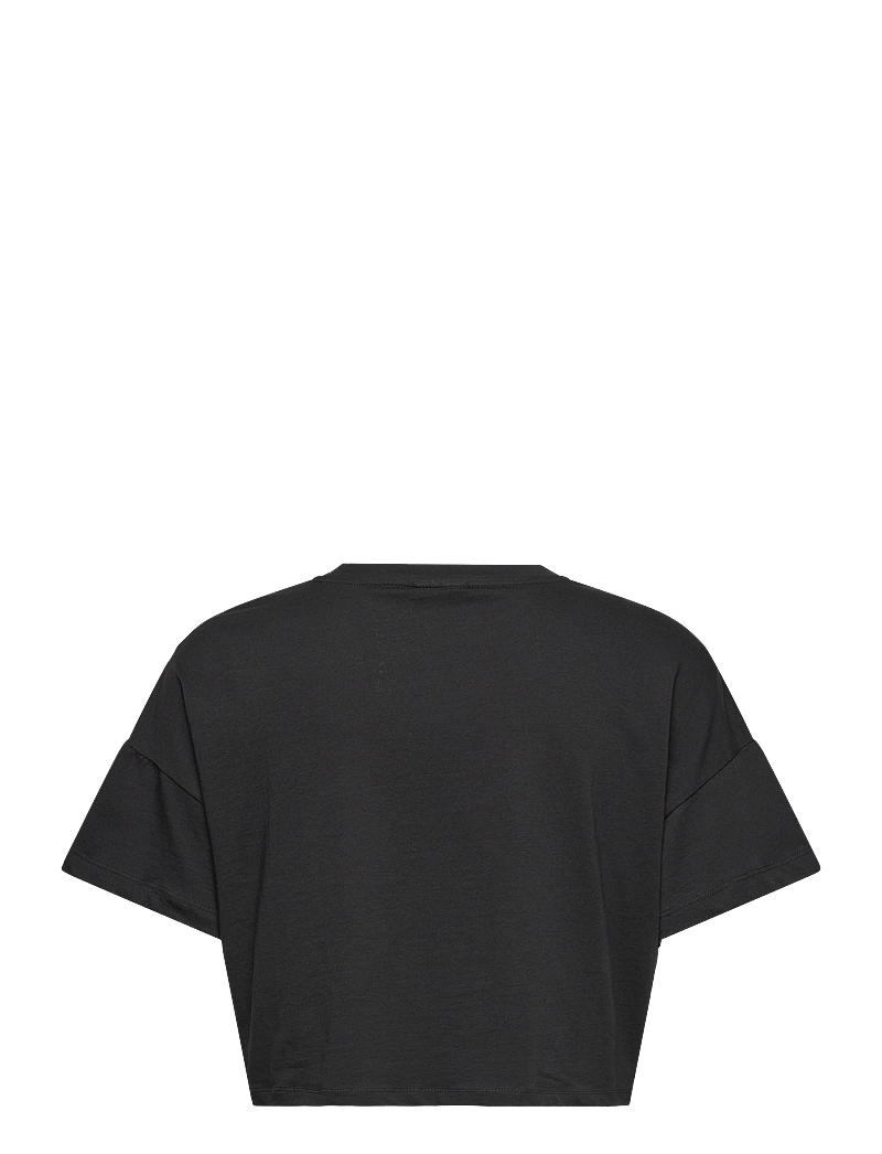 NOISY MAY - NMALENA S/S O-NECK SEMICROP TOP FWD NOOS - nabapluusid - black - 2