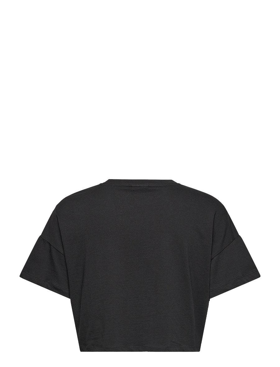 NOISY MAY - NMALENA S/S O-NECK SEMICROP TOP NOOS - crop tops - black - 2