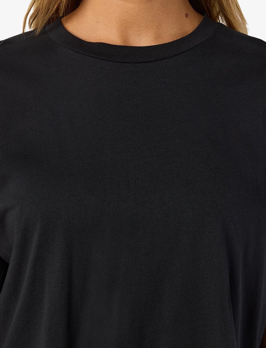 NOISY MAY - NMALENA S/S O-NECK SEMICROP TOP NOOS - crop tops - black - 5