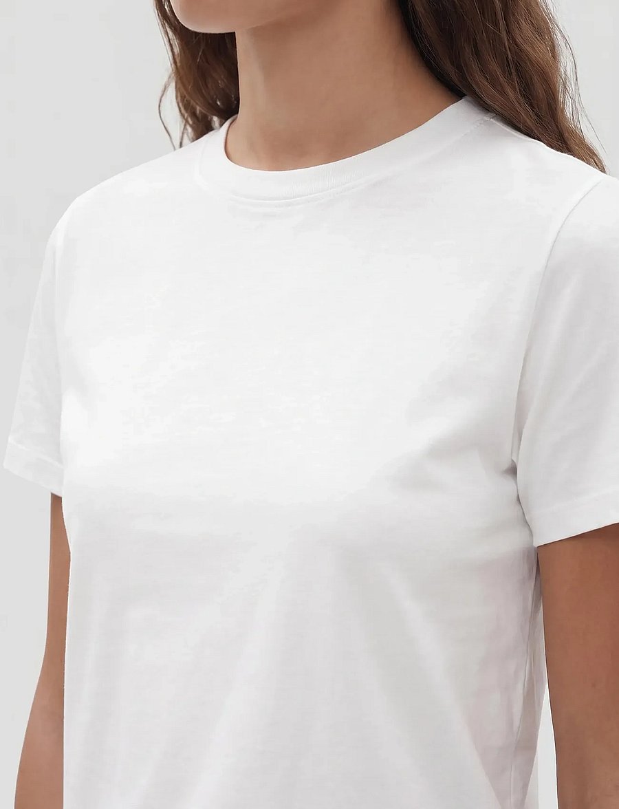 NOISY MAY - NMALENA S/S O-NECK SEMICROP TOP NOOS - crop tops - bright white - 5