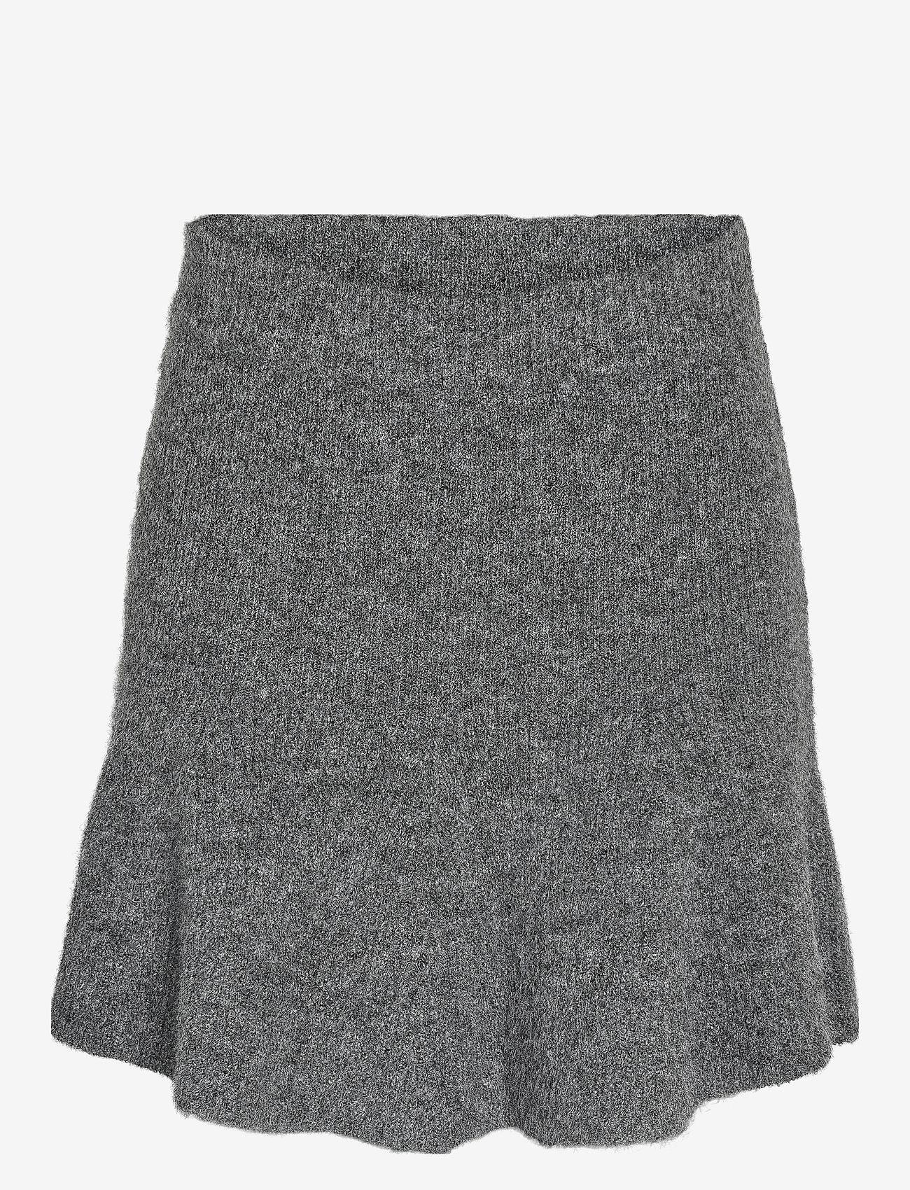 NOISY MAY - NMNOLA KNIT HW SKIRT FWD - strikkede nederdele - medium grey melange - 1