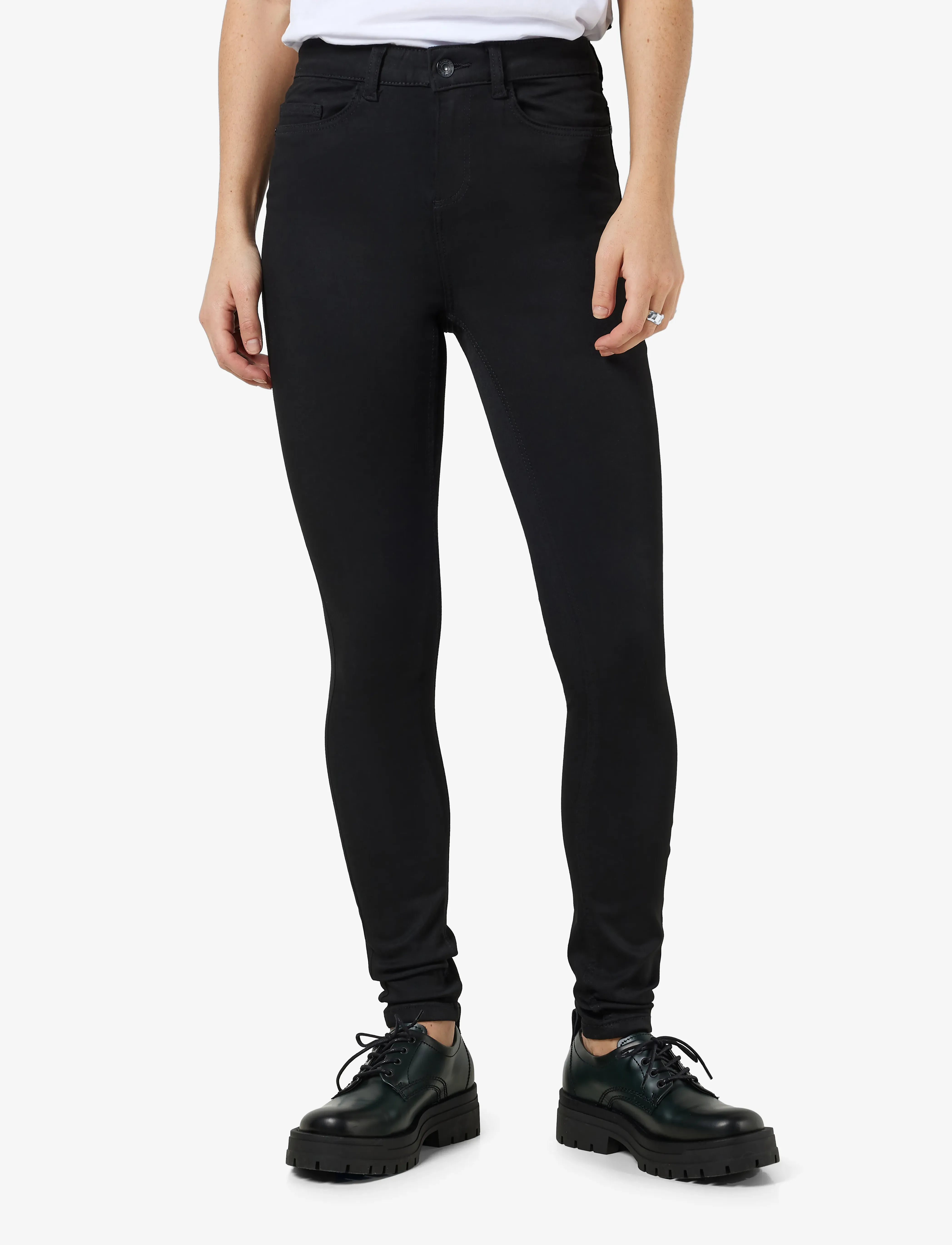 NOISY MAY Nmcallie Hw Power Shp St Bl Vi308Bl Noos, 26 x 32, Jeans, Schwarz - Skinny, Frauen