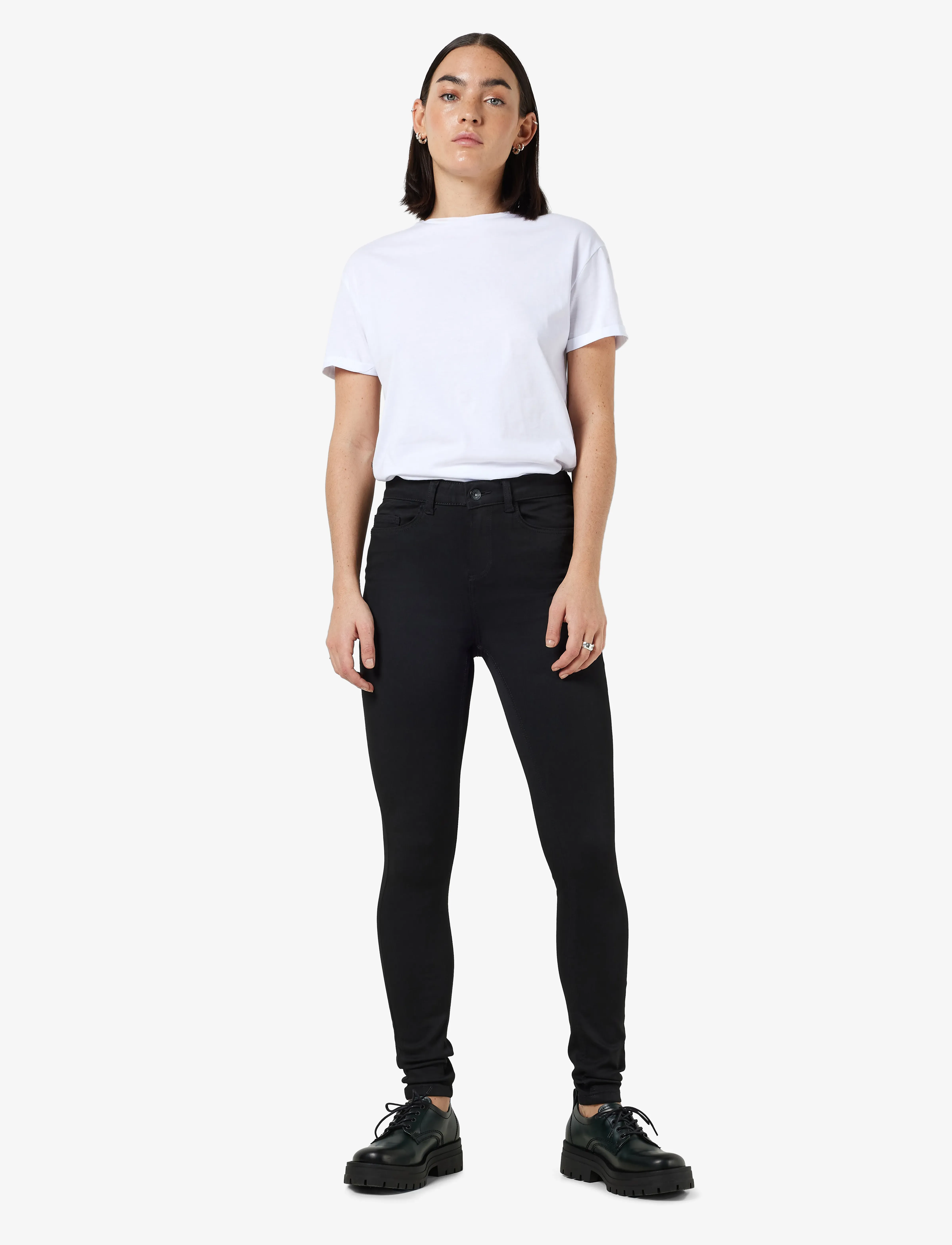 NOISY MAY - NMCALLIE HW POWER SHP ST BL VI308BL NOOS - skinny jeans - black - 3