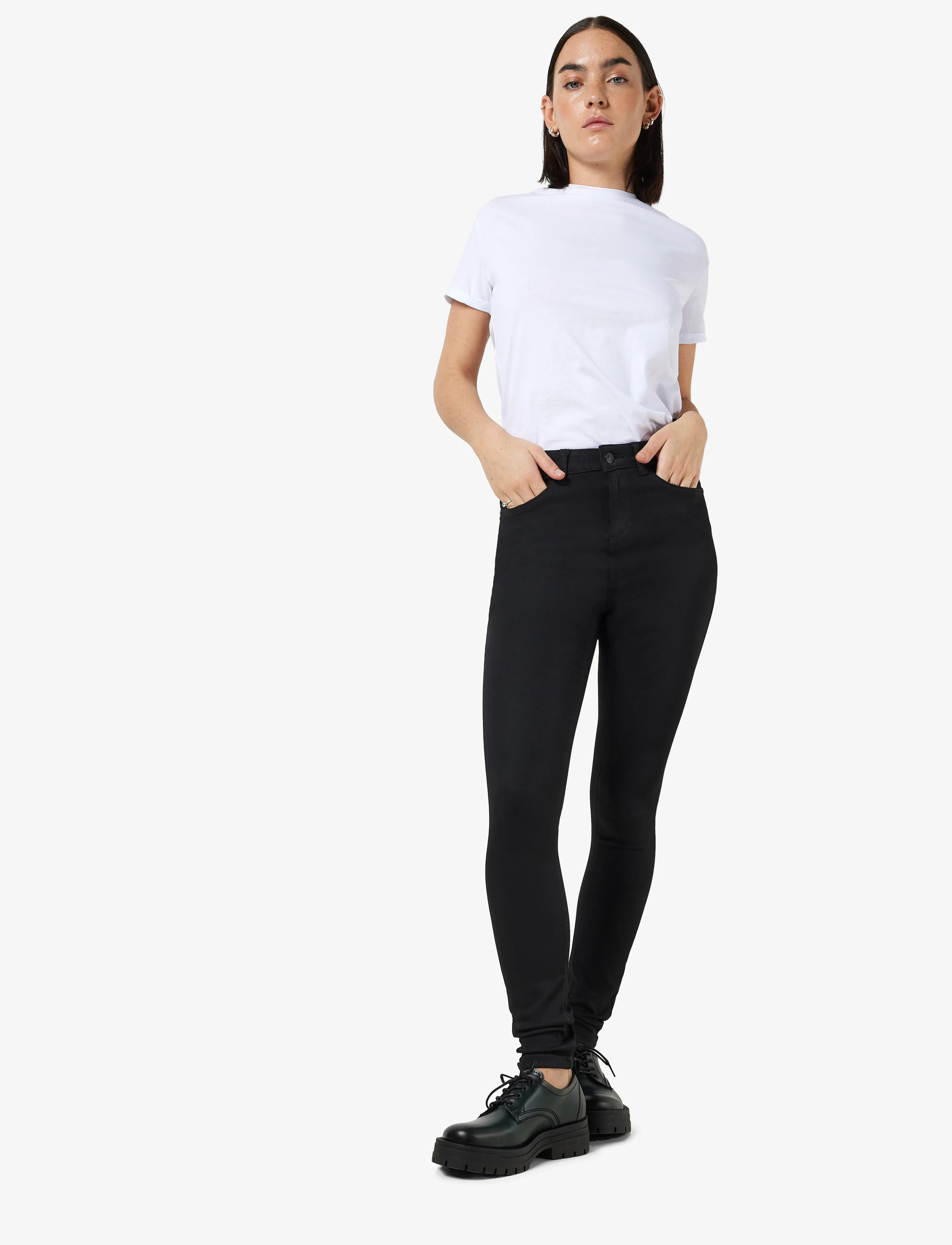 NOISY MAY Nmcallie Hw Power Shp St Bl Vi308Bl Noos skinny jeans dam – bild 5