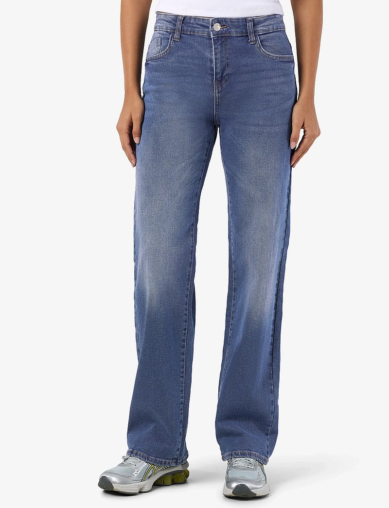 NOISY MAY - NMYOLANDA NW WIDE JEANS AZ308MB FWD NOOS - brede jeans - medium blue denim - 0