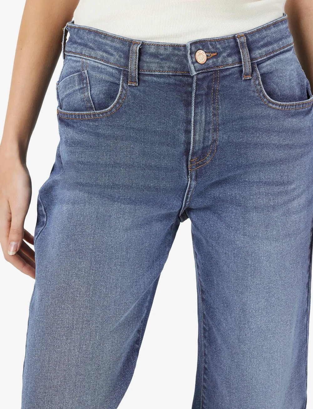 NOISY MAY - NMYOLANDA NW WIDE JEANS AZ308MB FWD NOOS - vide jeans - medium blue denim - 5