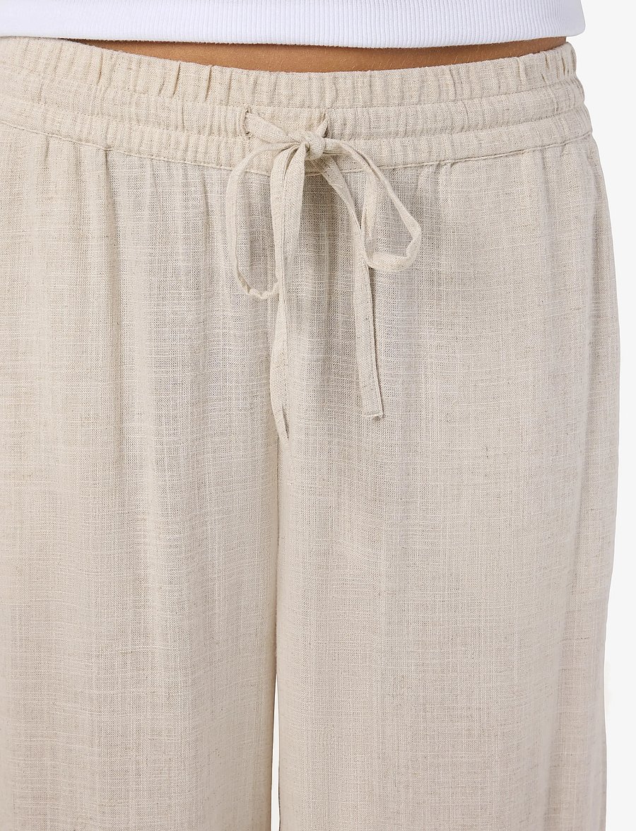 NOISY MAY - NMLEILANI NW LOOSE PANTS WVN NOOS - linnebyxor - natural - 4