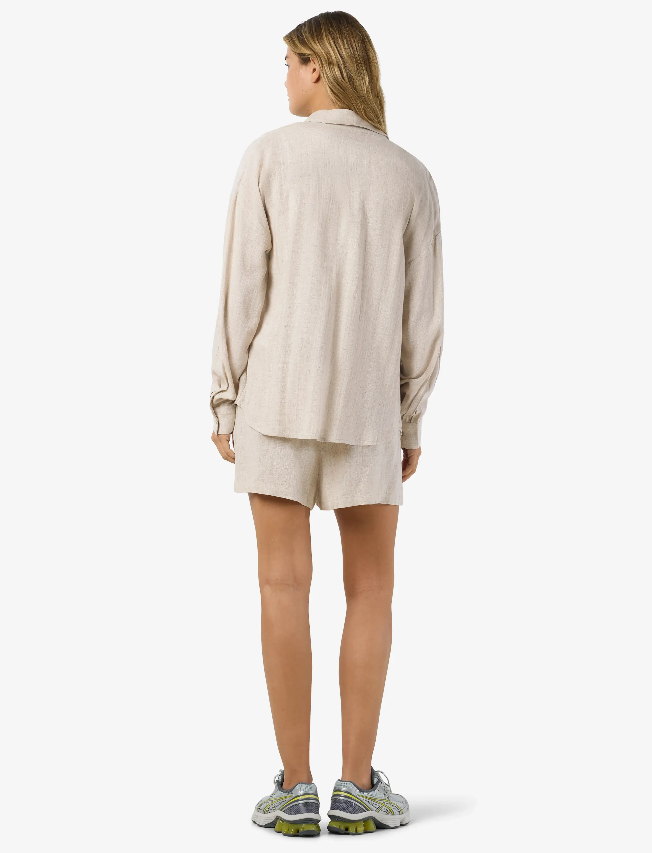 NOISY MAY - NMLEILANI L/S LOOSE SHIRT WVN NOOS - langermede skjorter - natural - 3