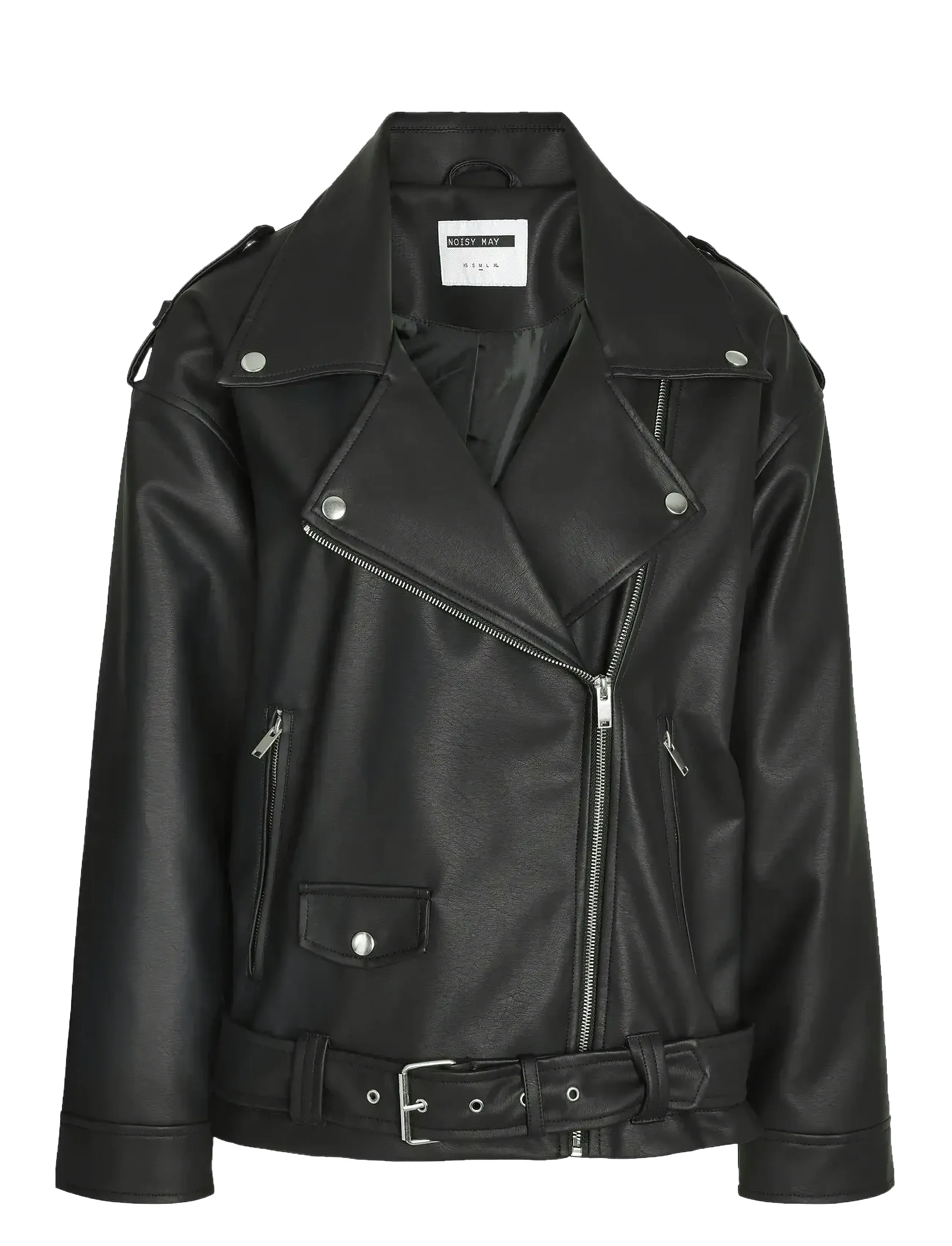 NOISY MAY Nmpaulina Oversize Biker Jacke Noos Schwarz - XL - Damen