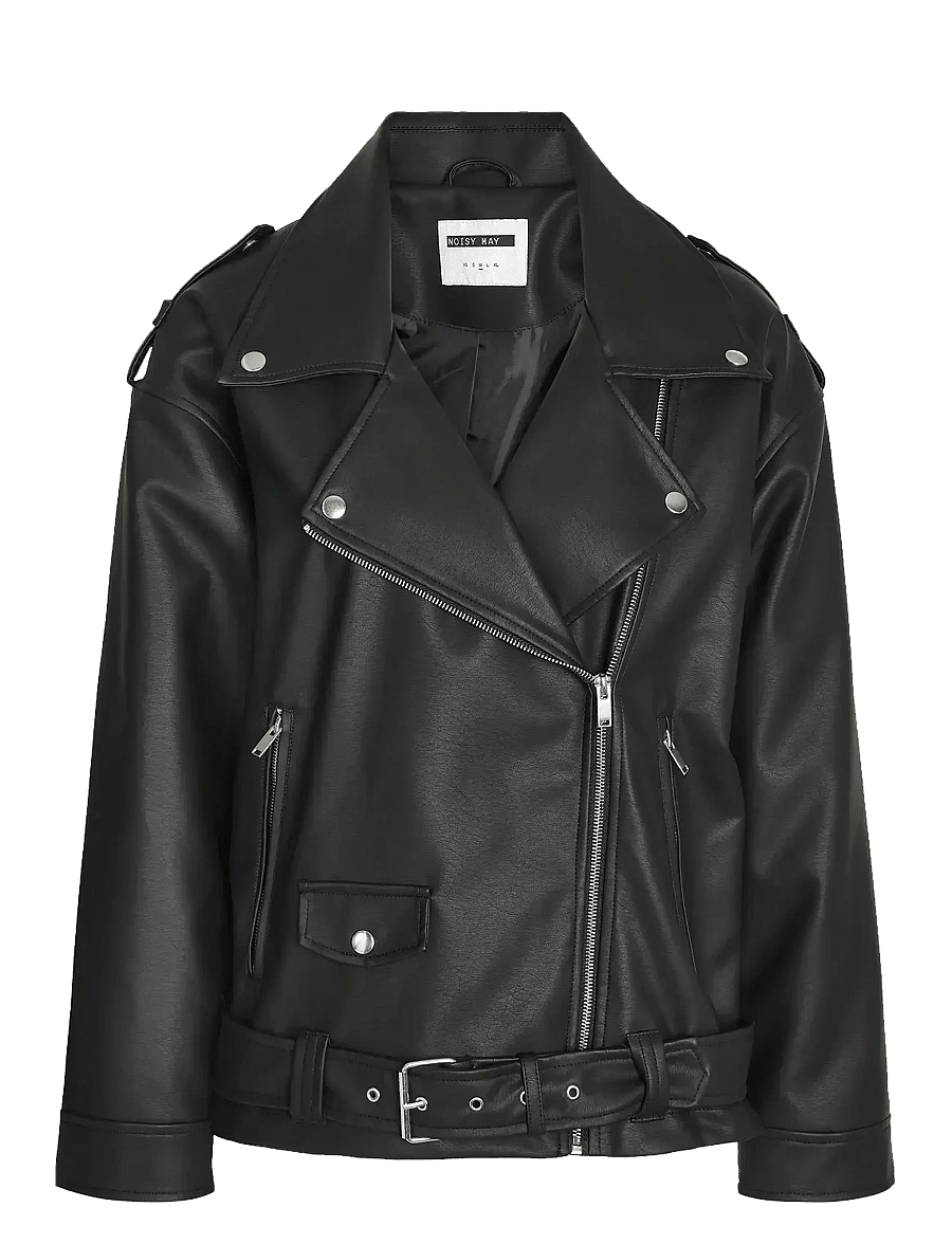 NOISY MAY - NMPAULINA OVERSIZE BIKER JACKET NOOS - frühlingsjacken - black - 1