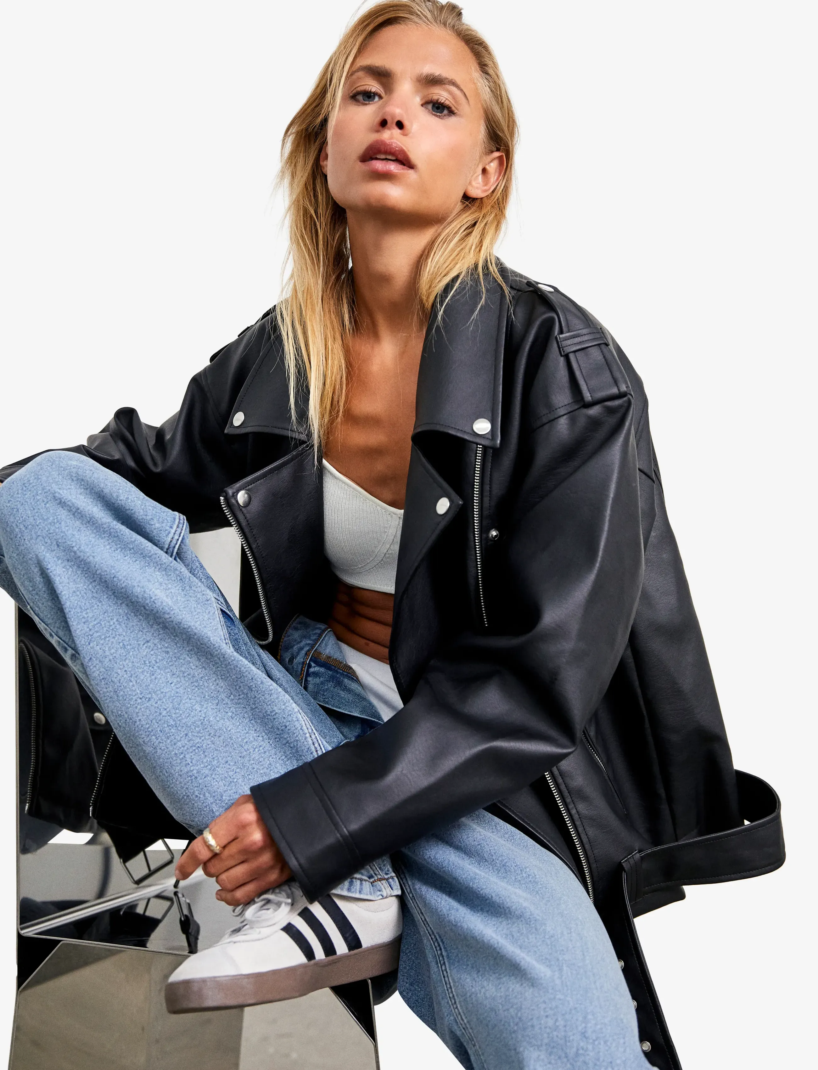 NOISY MAY Nmpaulina Oversize Biker Jacket Noos – bomber jackets