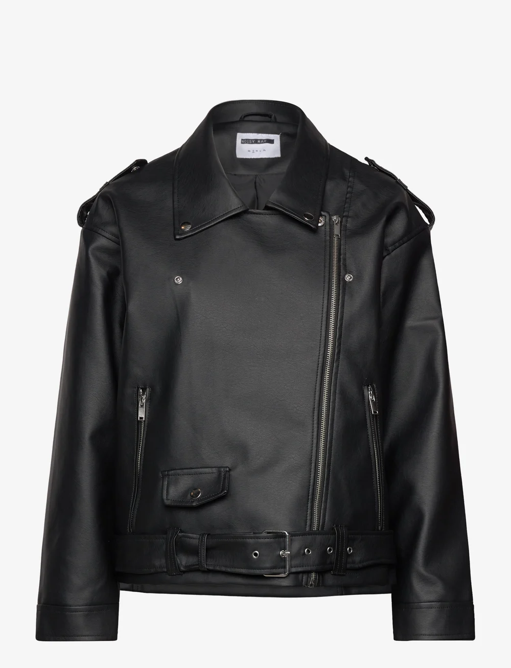 NOISY MAY - NMPAULINA OVERSIZE BIKER JACKET NOOS - læderjakker - black - 3