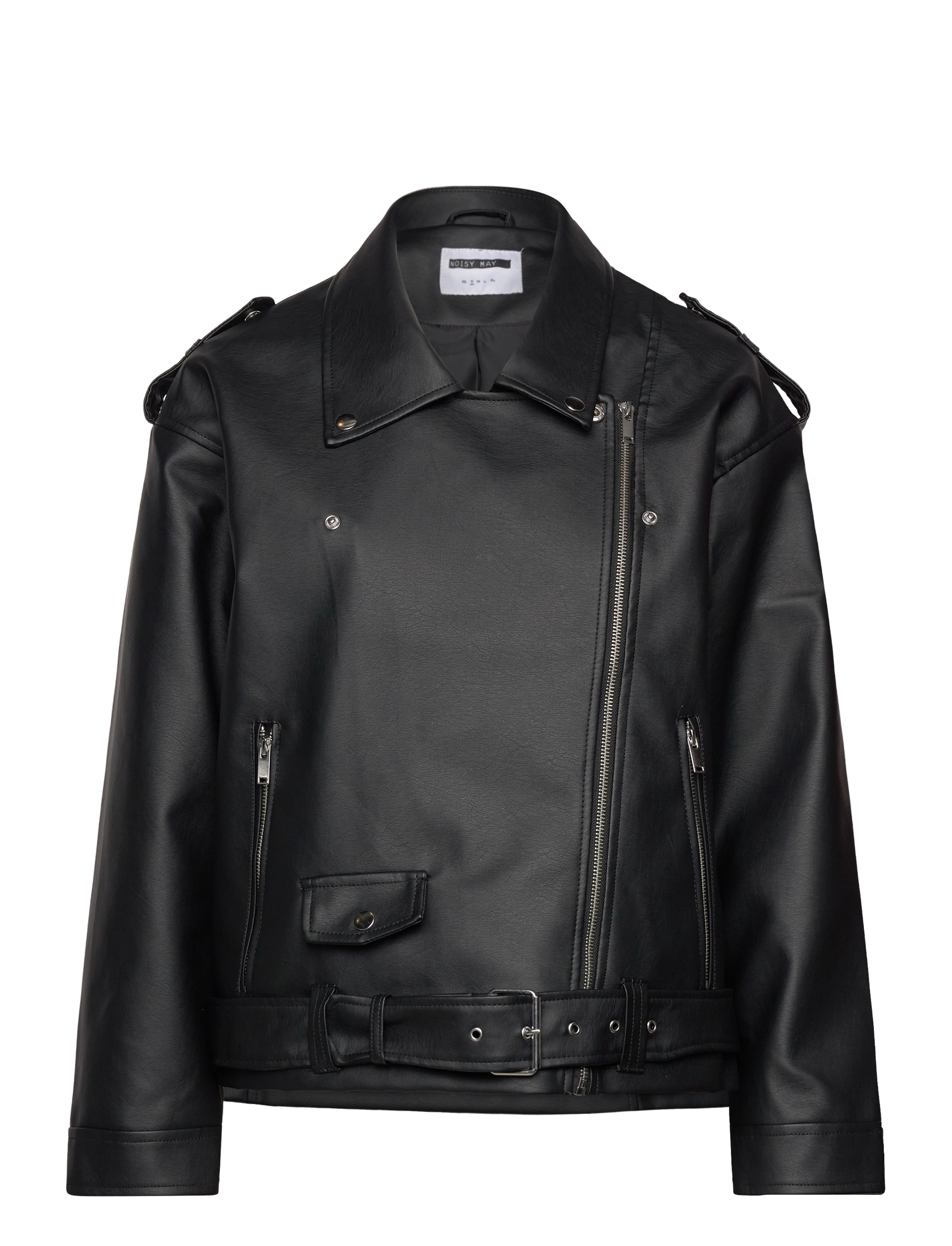 NOISY MAY - NMPAULINA OVERSIZE BIKER JACKET NOOS - spring jackets - black - 3