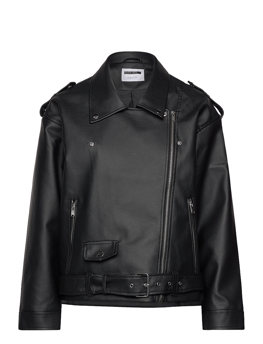 NOISY MAY - NMPAULINA OVERSIZE BIKER JACKET NOOS - frühlingsjacken - black - 3