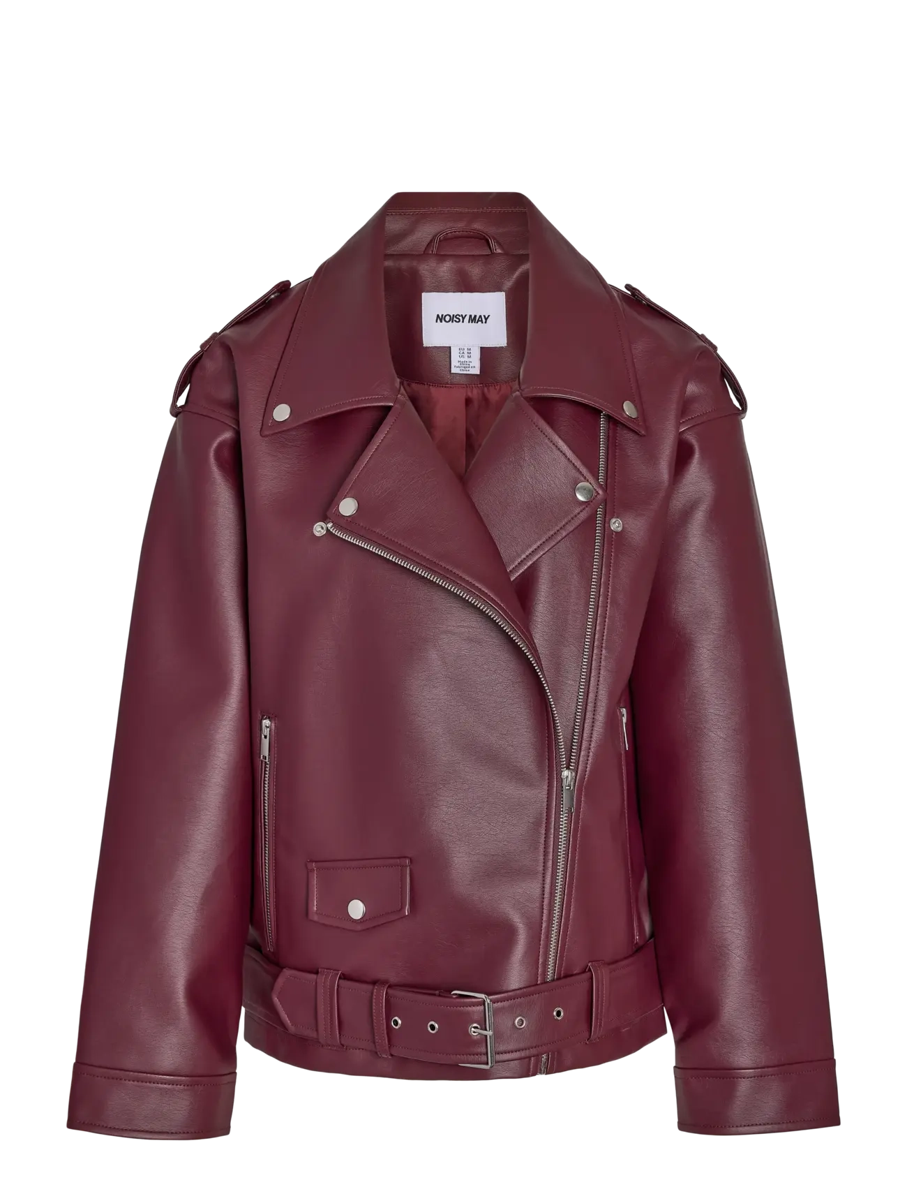 NOISY MAY Nmpaulina Oversize Biker Jacke Noos Burgundy - XS - Damen