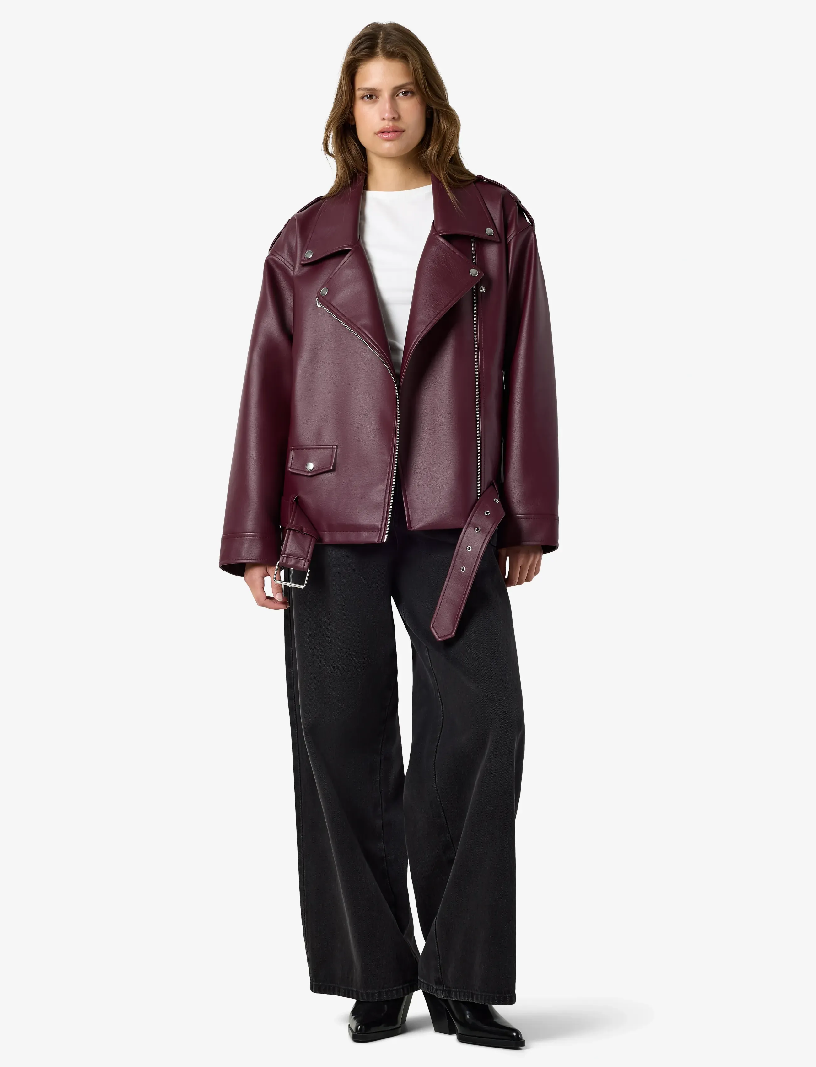 NOISY MAY - NMPAULINA OVERSIZE BIKER JACKET NOOS - kevadjoped - fig - 3