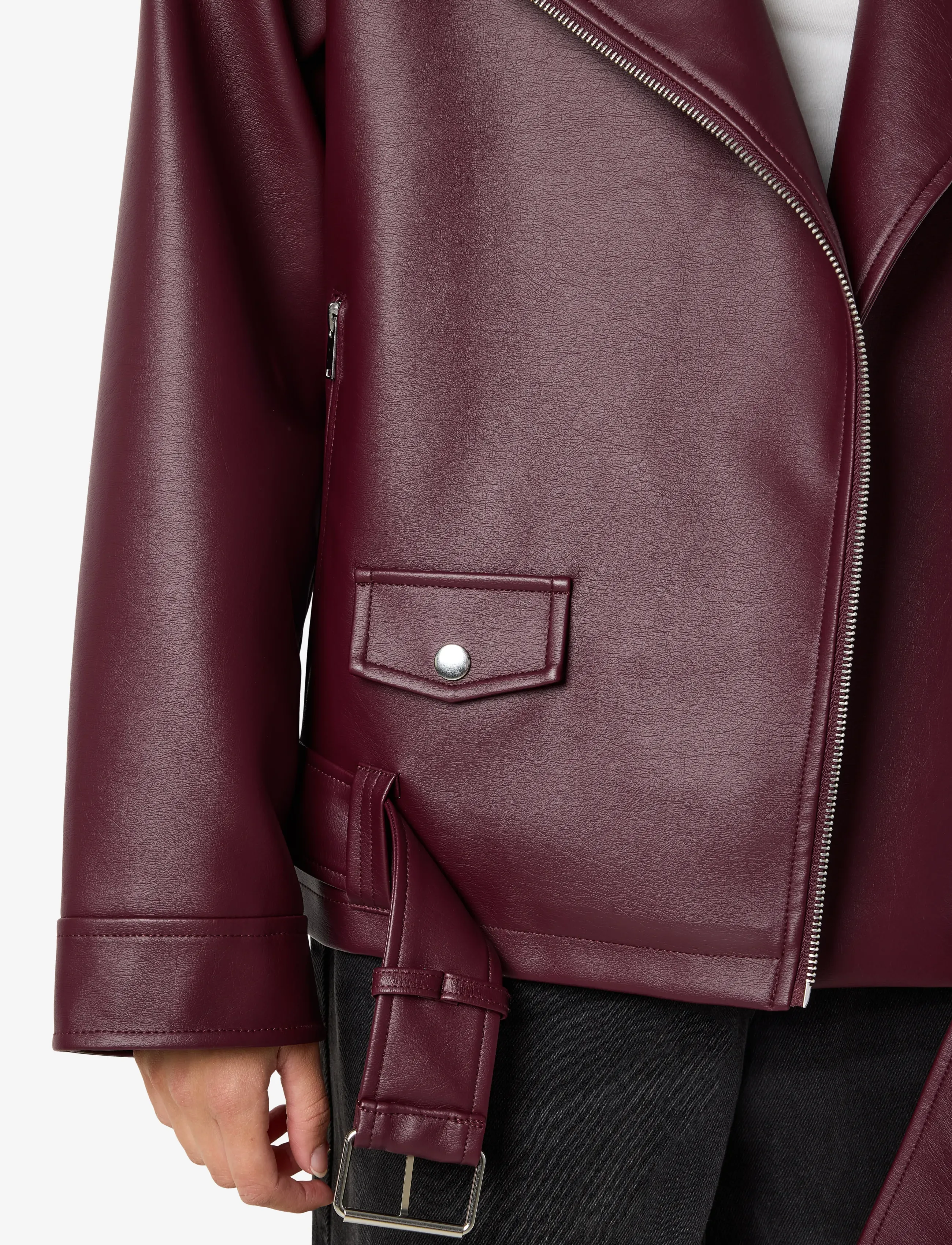 NOISY MAY - NMPAULINA OVERSIZE BIKER JACKET NOOS - kevadjoped - fig - 5