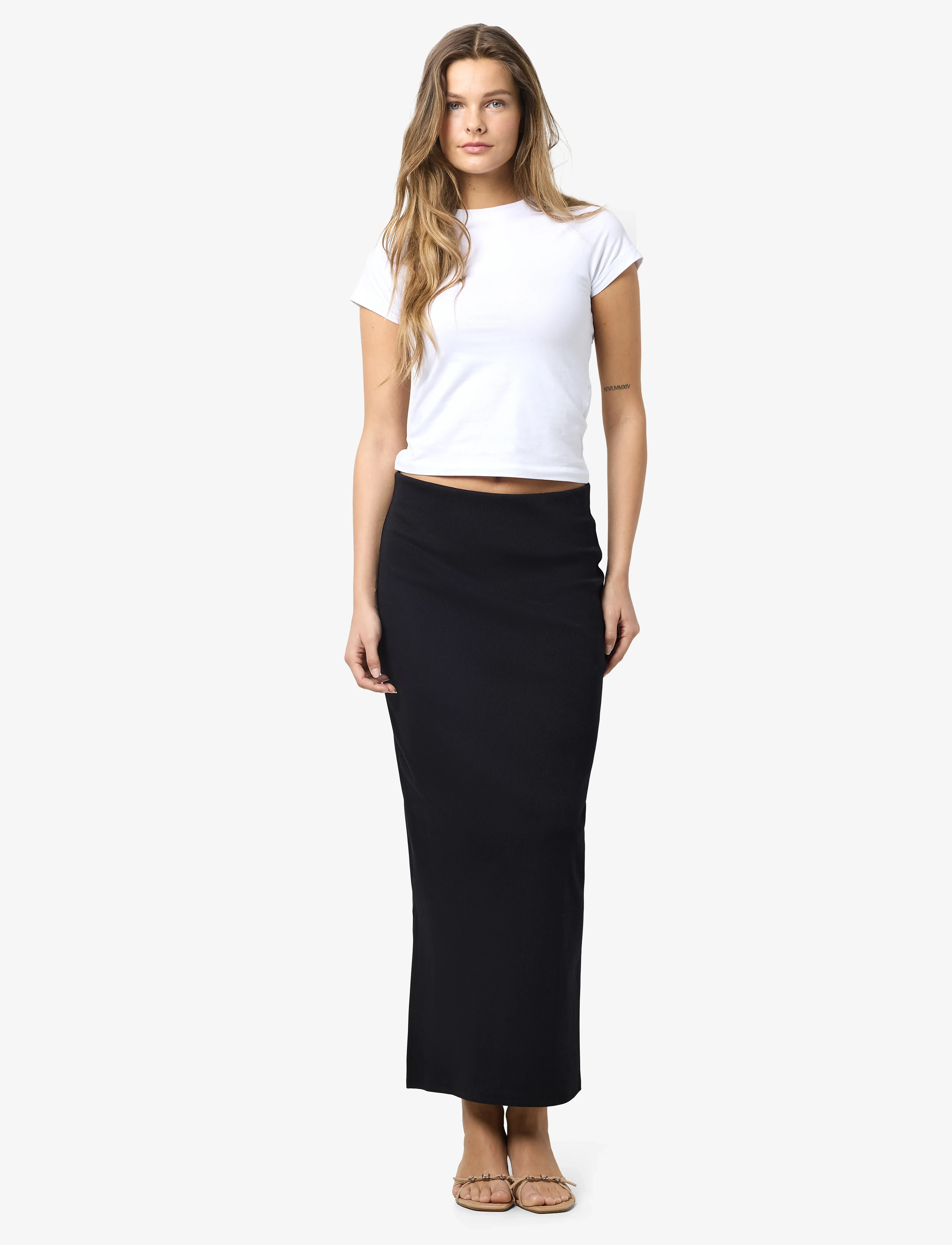 NOISY MAY - NMMAYA HW ANKLE LENGTH SKIRT NOOS - maxi röcke - black - 4