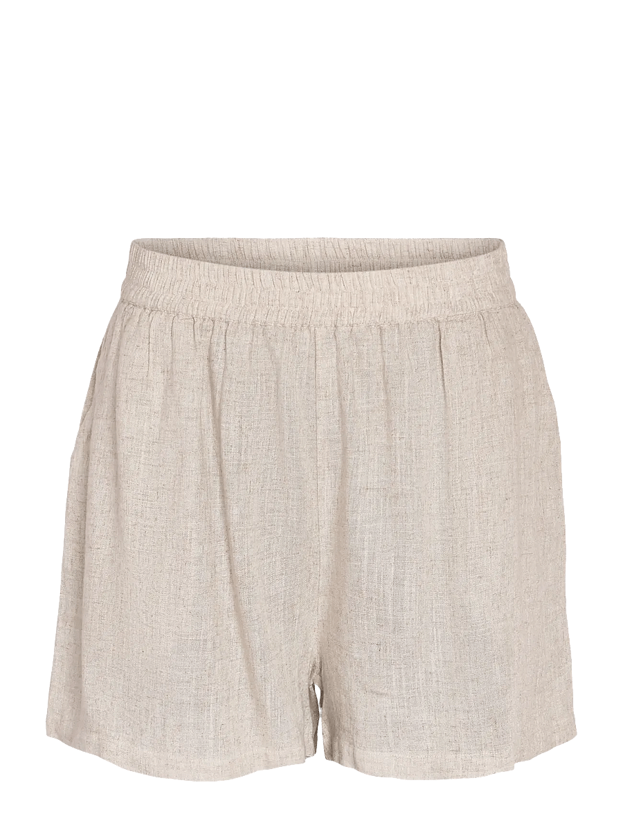 NOISY MAY - NMLEILANI HW SHORTS WVN - linneshorts - natural - 1