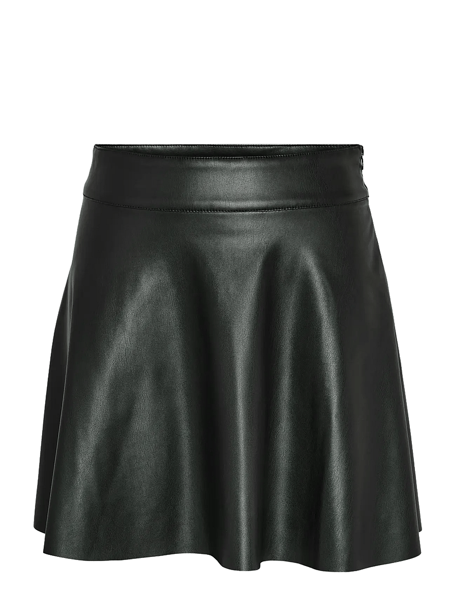 NOISY MAY - NMANDY PU HW FLARED SKIRT WVN NOOS - short skirts - black - 1