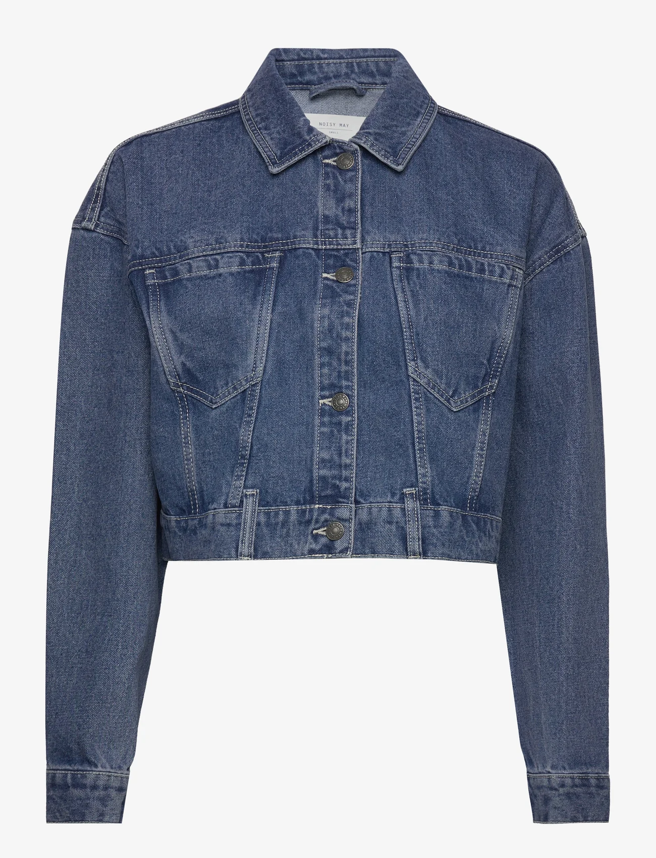 NOISY MAY - NMRONJA L/S CROP DNM JACKET VI433MB NOOS - farkkutakit - medium blue denim - 0