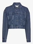 NMRONJA L/S CROP DNM JACKET VI433MB NOOS - MEDIUM BLUE DENIM