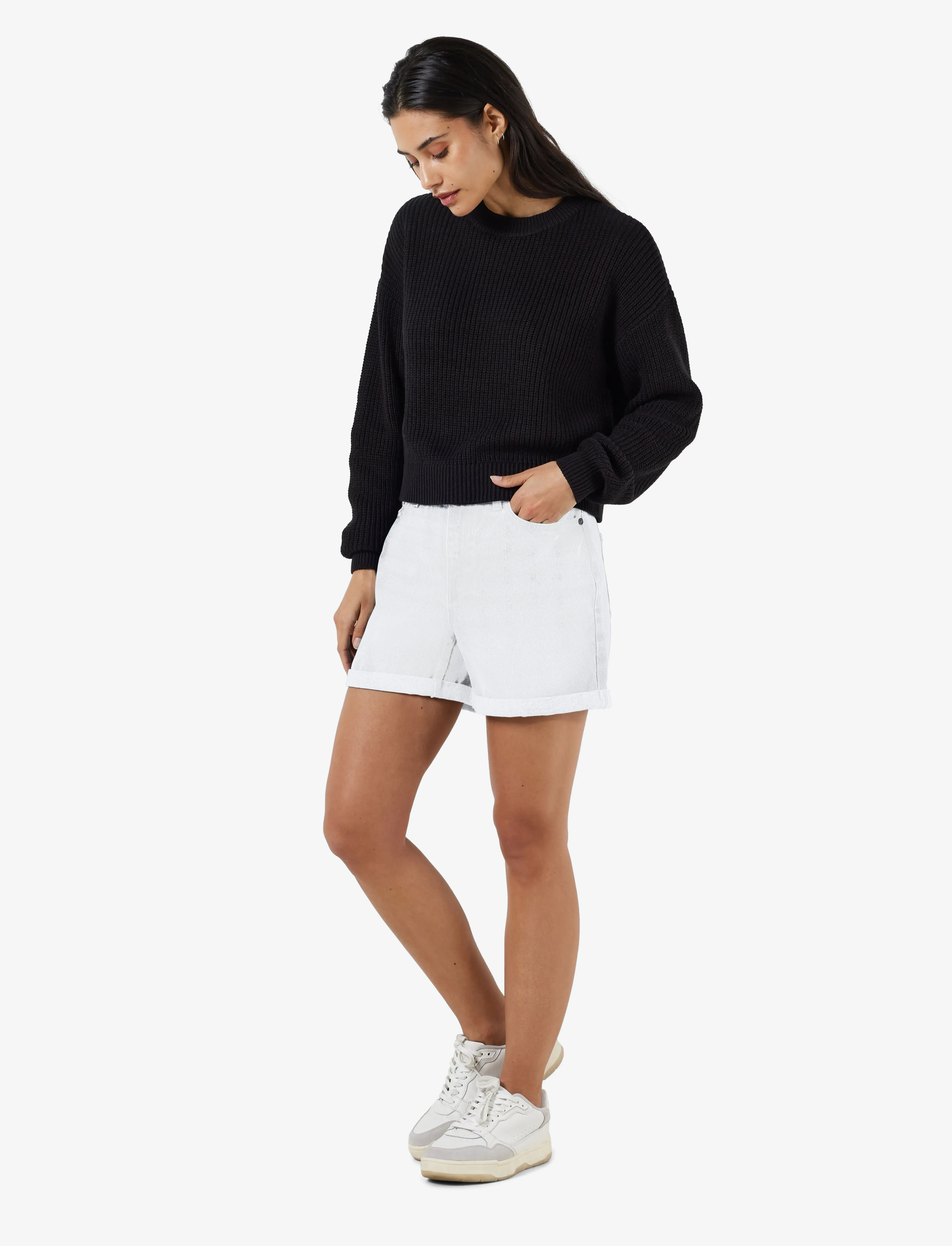 NOISY MAY - NMSMILEY NW SHORTS VI442BW S* - bright white - 3