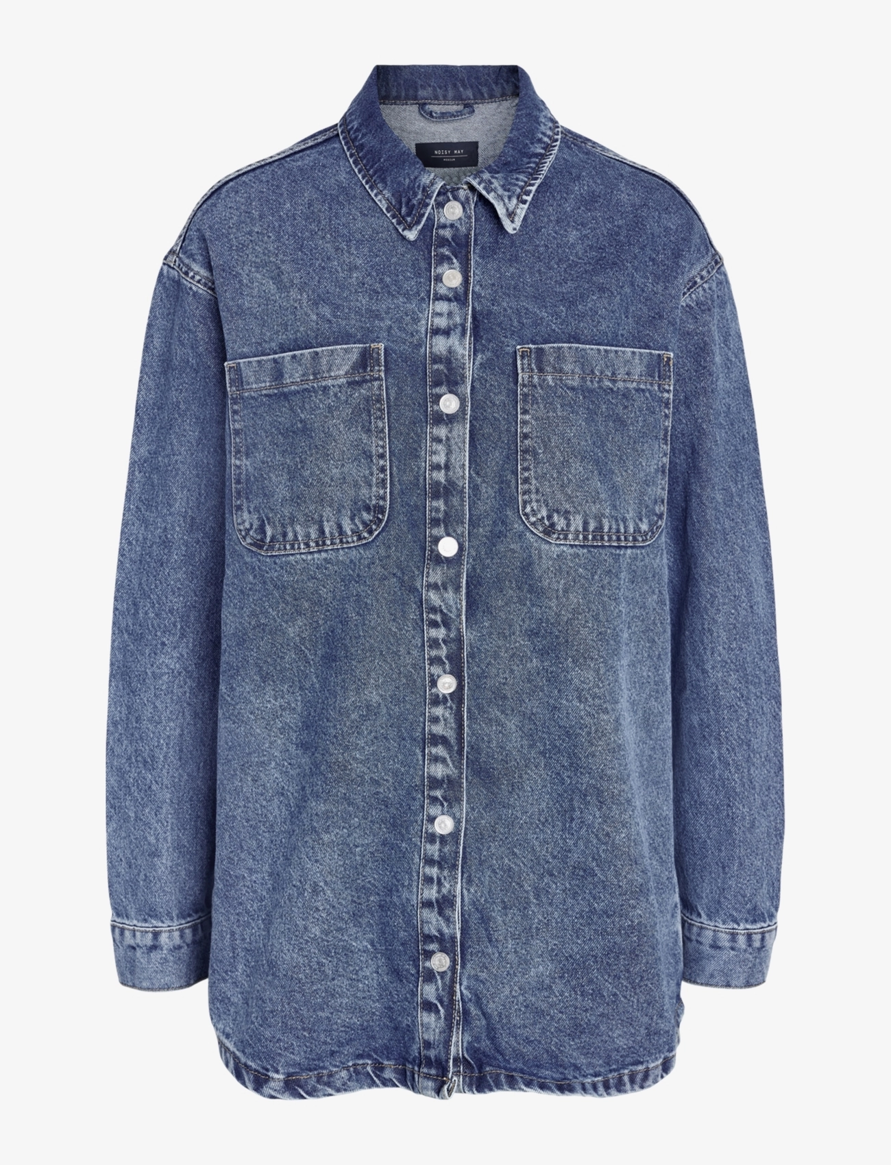 NOISY MAY NMALVA L/S DENIM SHACKET AZ351MB NOOS - Tøj - MEDIUM BLUE DENIM / blue