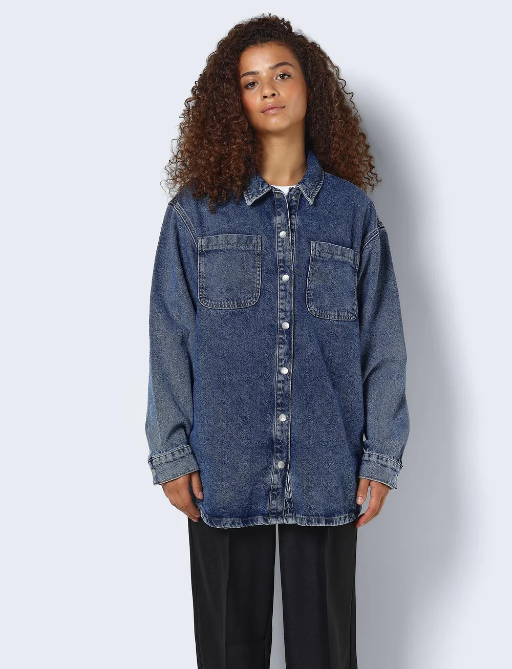 NOISY MAY - NMALVA L/S DENIM SHACKET AZ351MB NOOS - chemises en jeans - medium blue denim - 0