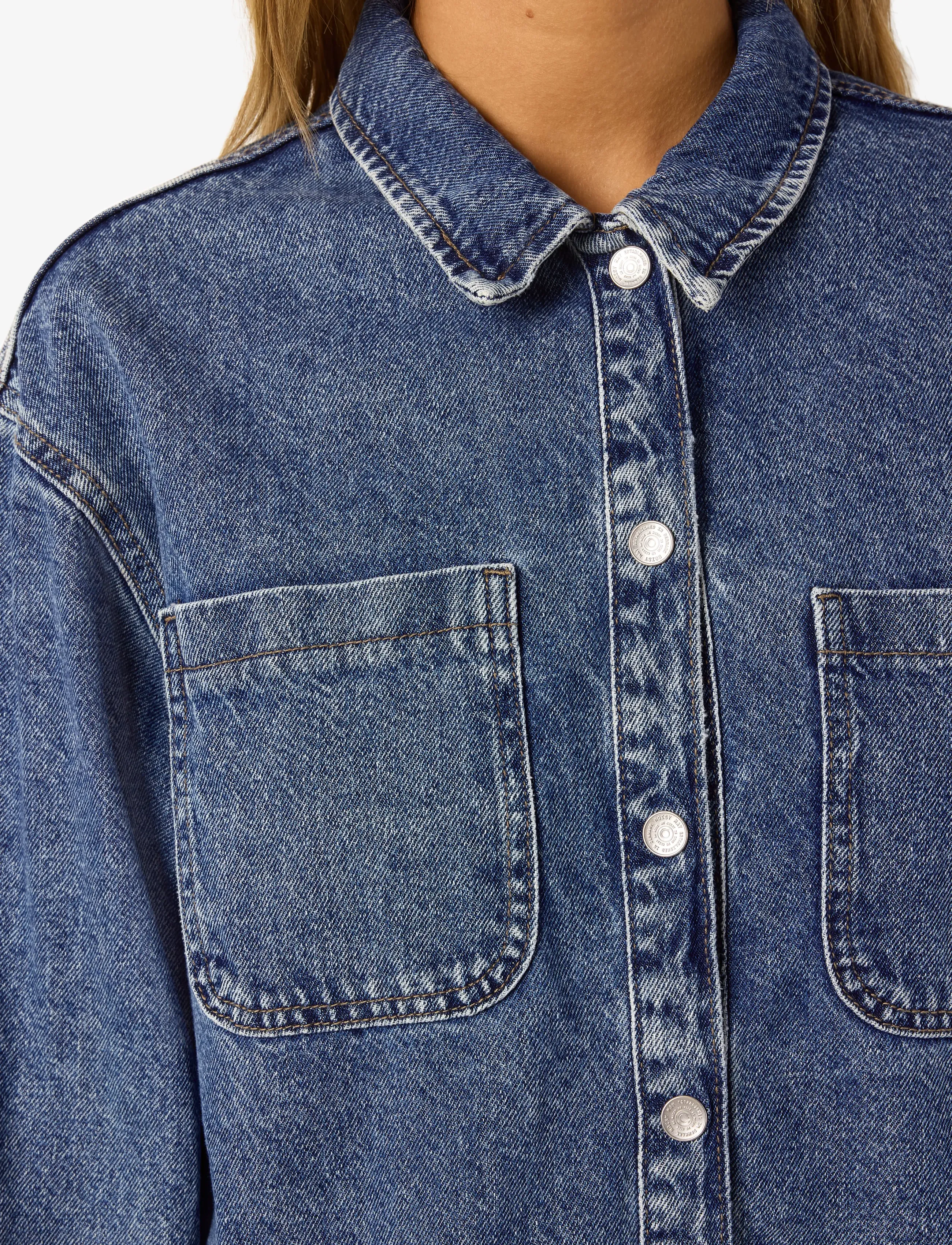 NOISY MAY Nmalva L/S Denim Shacket Az351Mb Noos jackor dam – bild 5