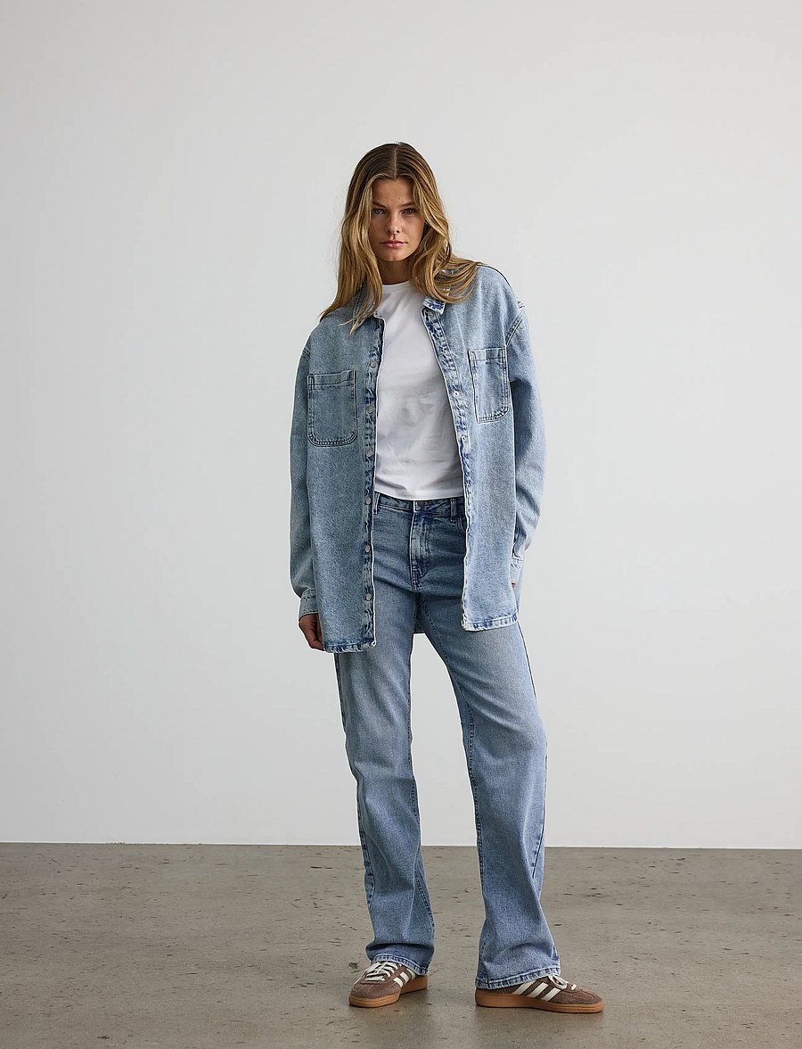 NOISY MAY - NMALVA L/S DENIM SHACKET AZ352LB NOOS - jeanshemden - light blue denim - 0