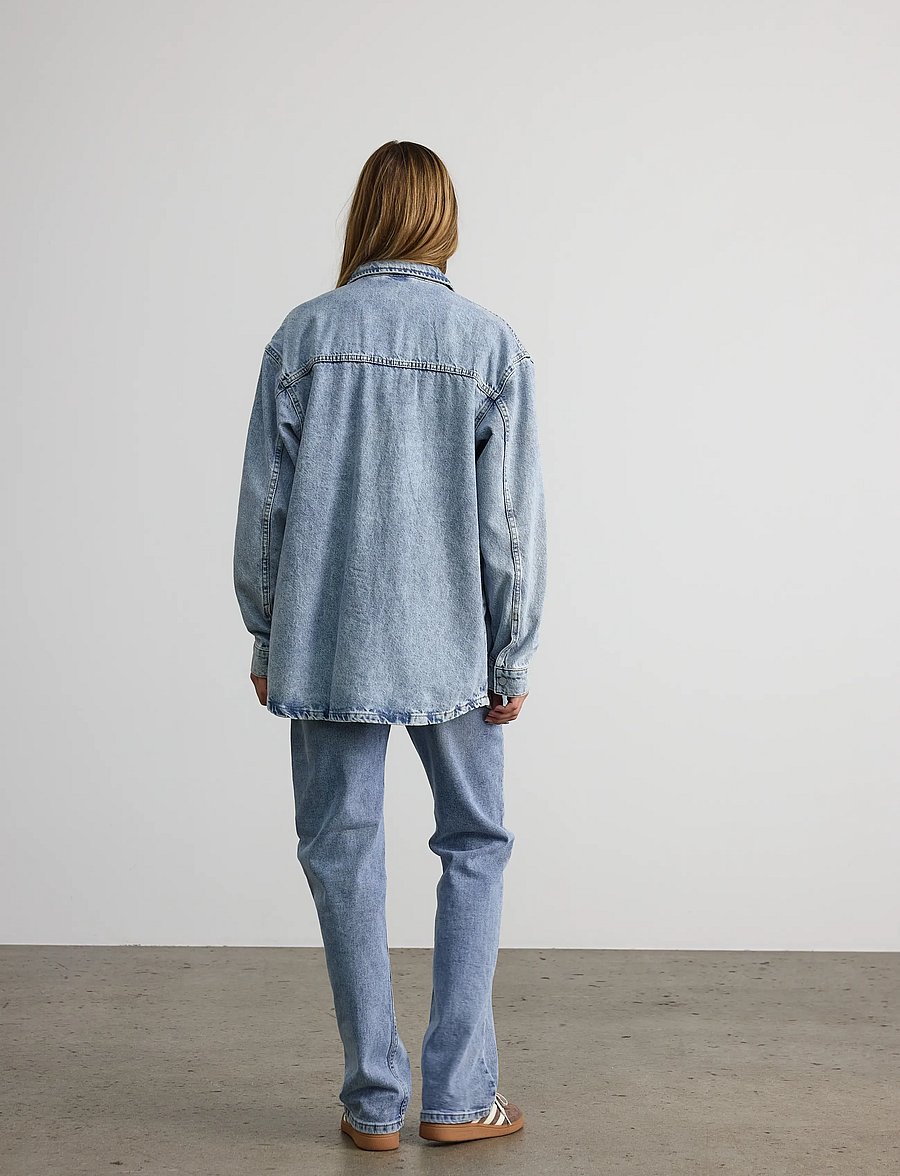 NOISY MAY - NMALVA L/S DENIM SHACKET AZ352LB NOOS - jeanshemden - light blue denim - 3