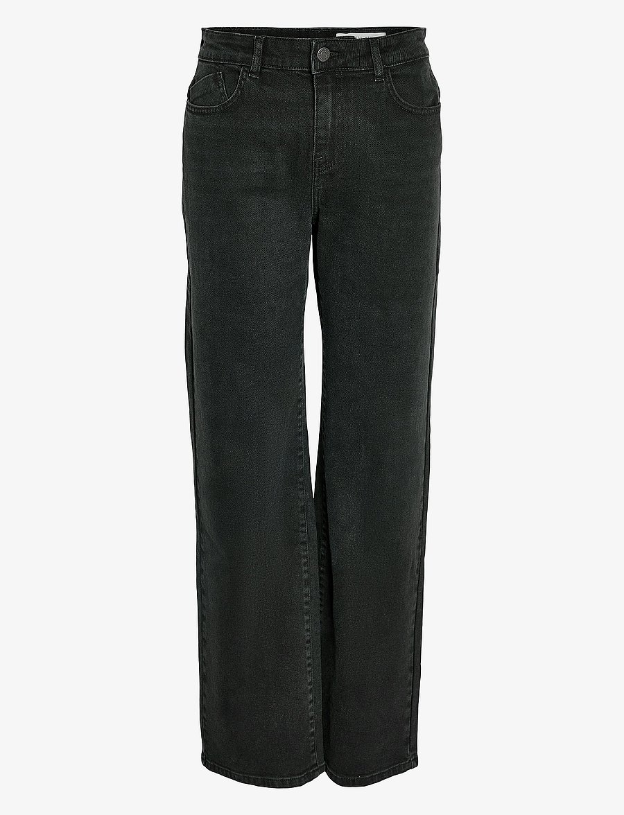 NOISY MAY - NMYOLANDA MW WIDE STR BLACK NOOS - laia säärega teksad - black denim - 1