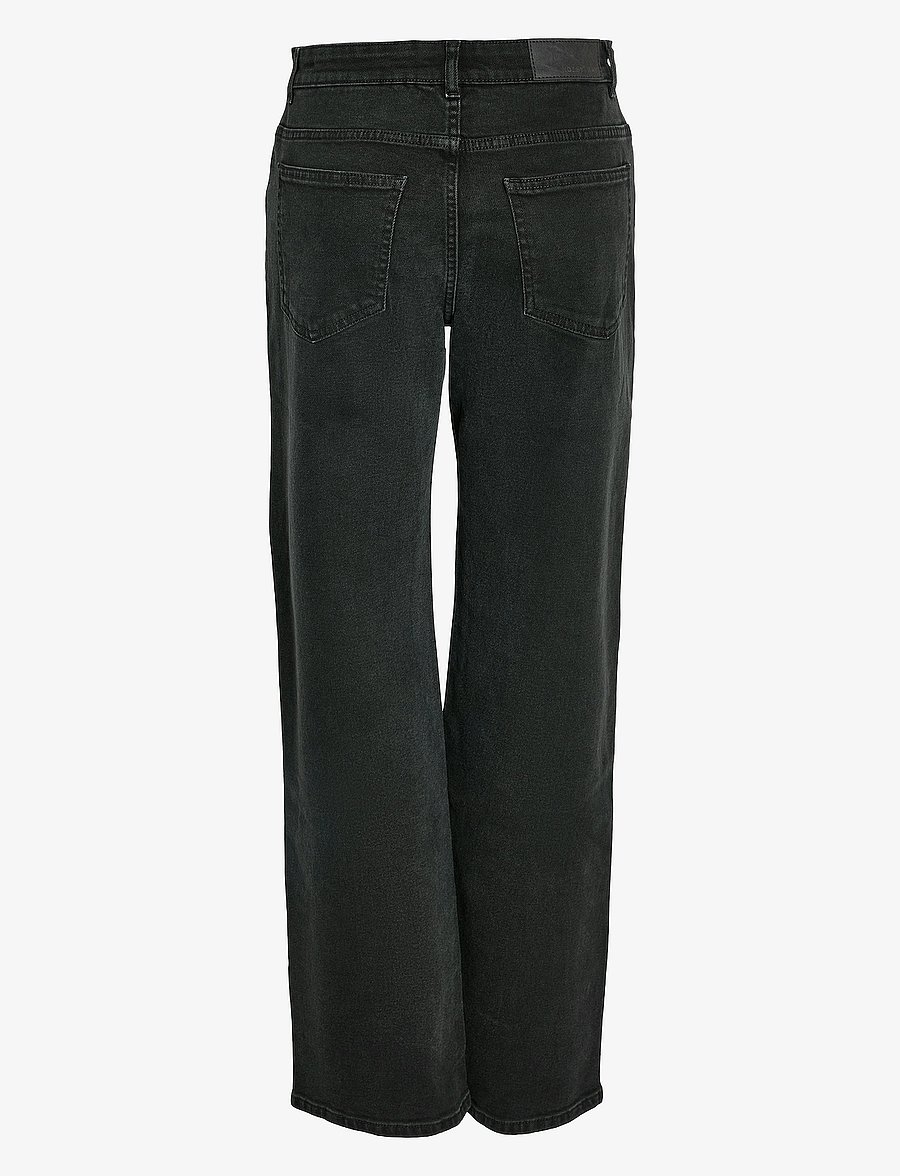 NOISY MAY - NMYOLANDA MW WIDE STR BLACK NOOS - laia säärega teksad - black denim - 2