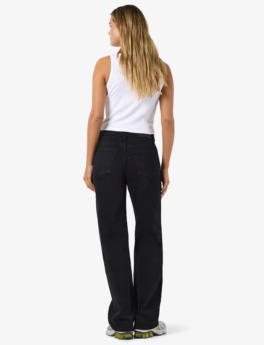 NOISY MAY - NMYOLANDA MW WIDE STR BLACK NOOS - laia säärega teksad - black denim - 4