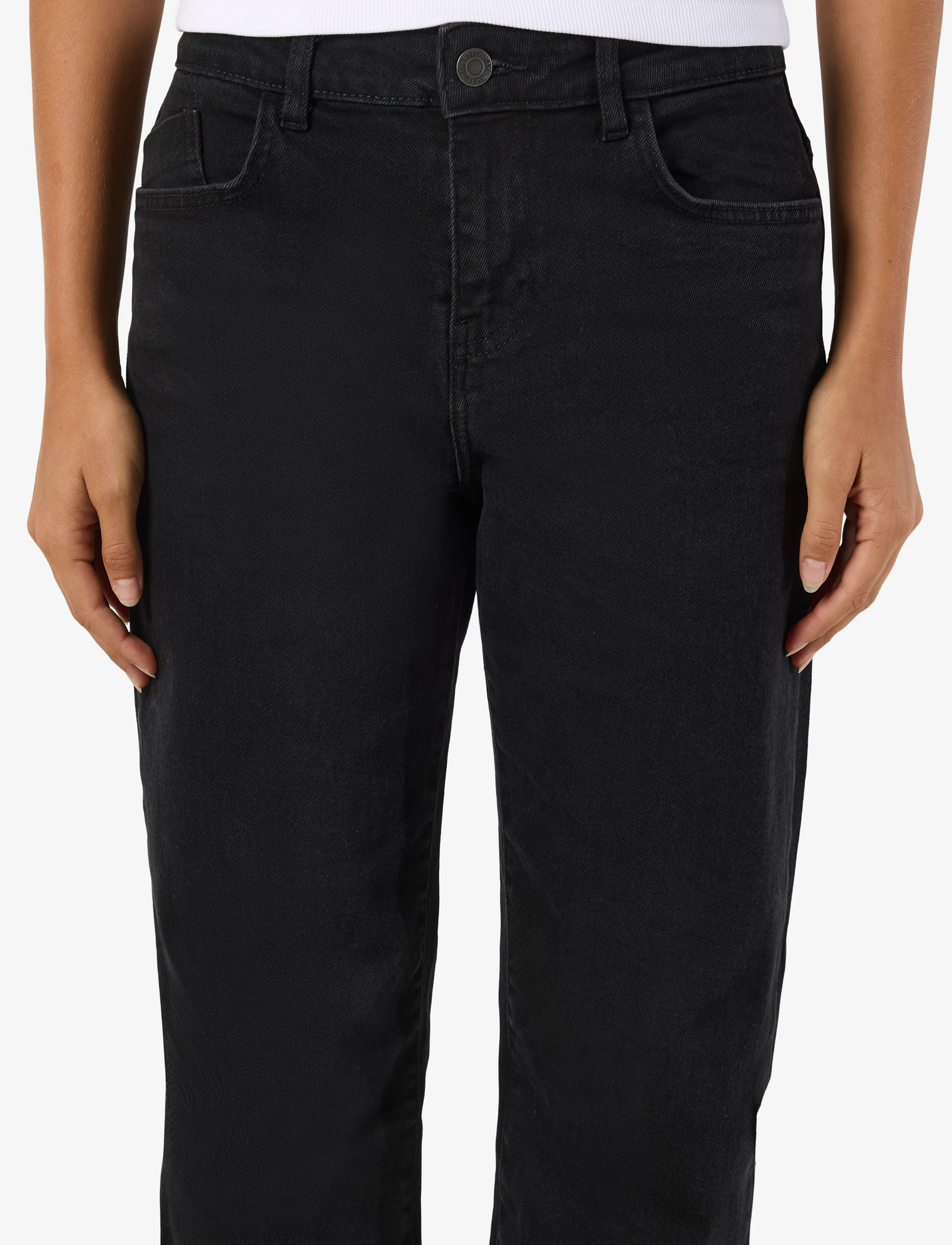 NOISY MAY - NMYOLANDA MW WIDE STR BLACK NOOS - brede jeans - black denim - 5