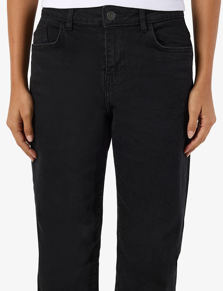 NOISY MAY - NMYOLANDA MW WIDE STR BLACK NOOS - laia säärega teksad - black denim - 5